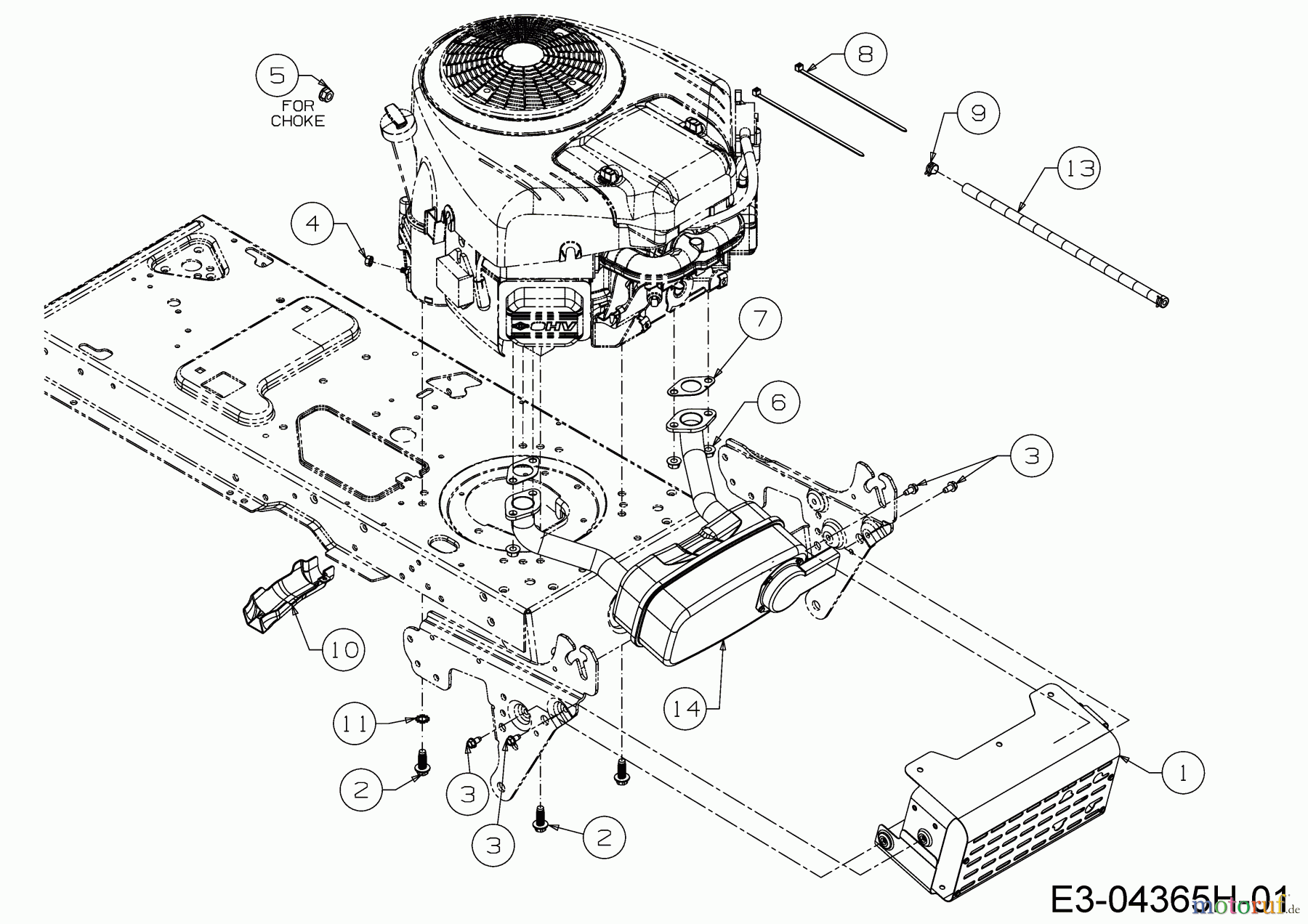  Wolf-Garten Rasentraktoren 105.180 H 13HT71WN650  (2019) Motorzubehör