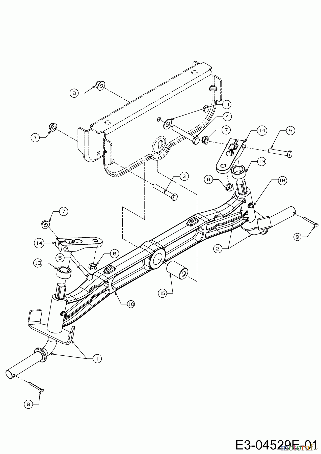 Wolf-Garten Rasentraktoren Expert 107.175 H 13HD93WG650 (2016) Vorderachse