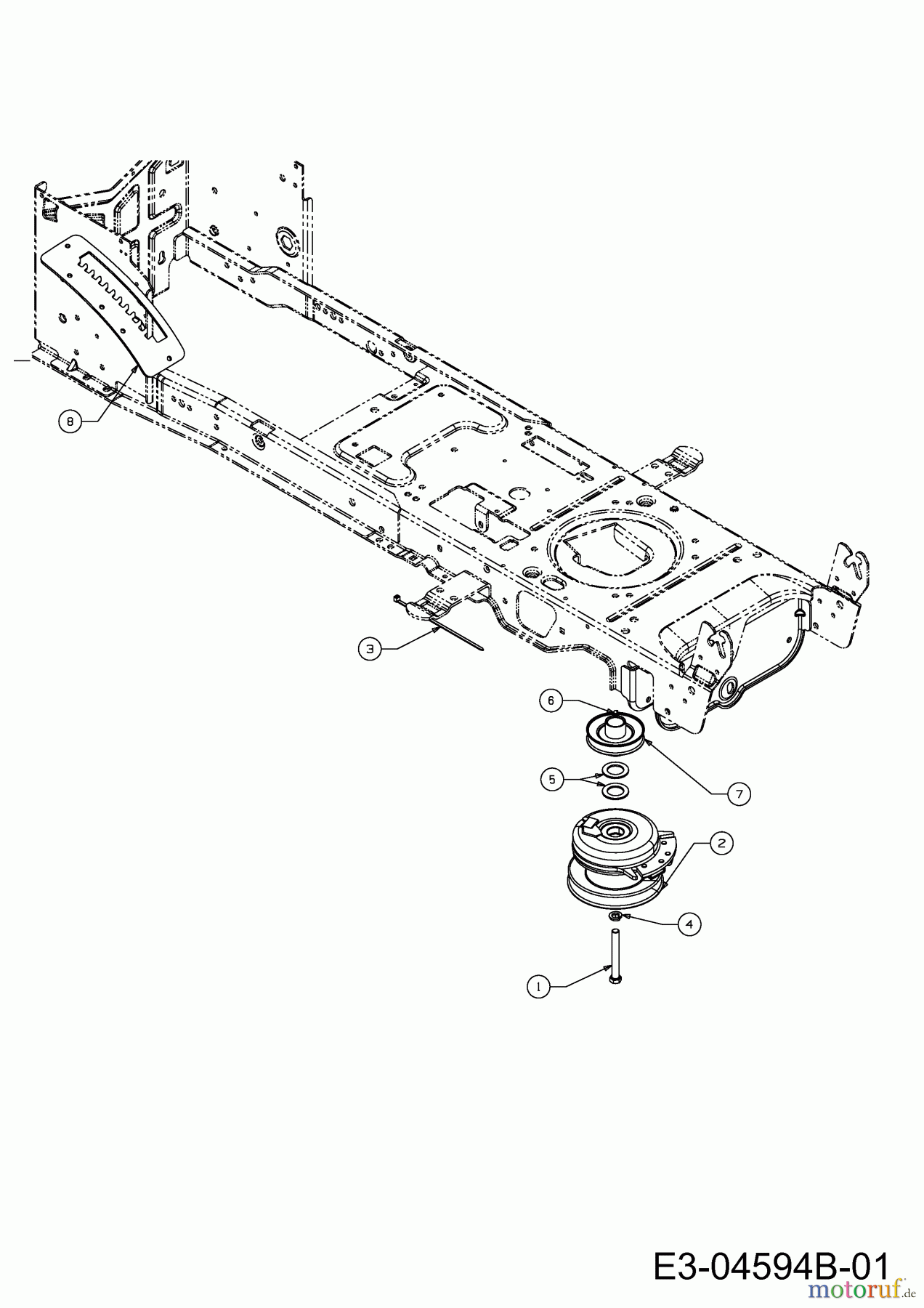 Wolf-Garten Rasentraktoren Expert 107.180 H 13AG91WG650 (2012) Elektromagnetkupplung, Motorkeilriemenscheibe