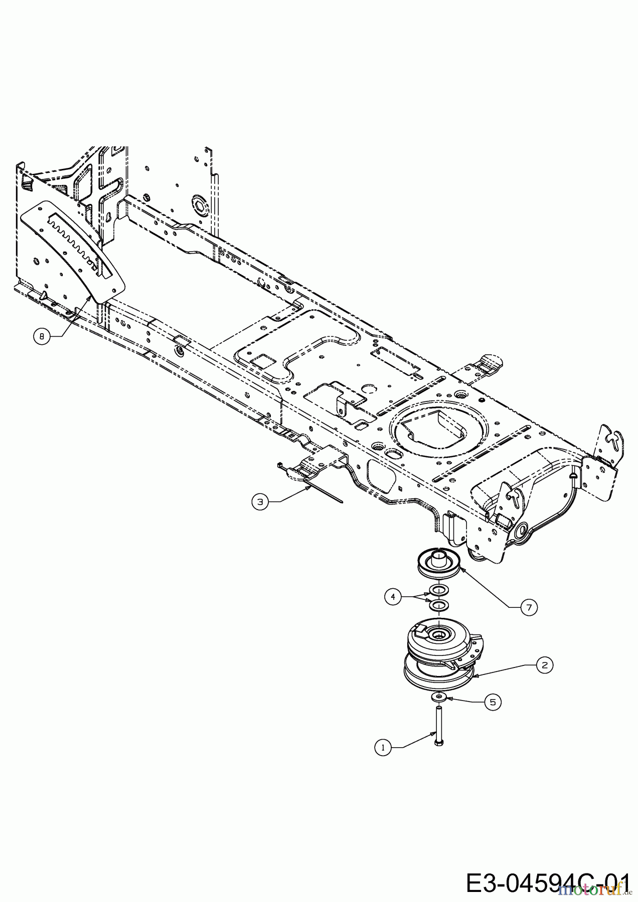  Wolf-Garten Rasentraktoren Expert 96.160 H 13BG93WF650  (2014) Elektromagnetkupplung, Motorkeilriemenscheibe