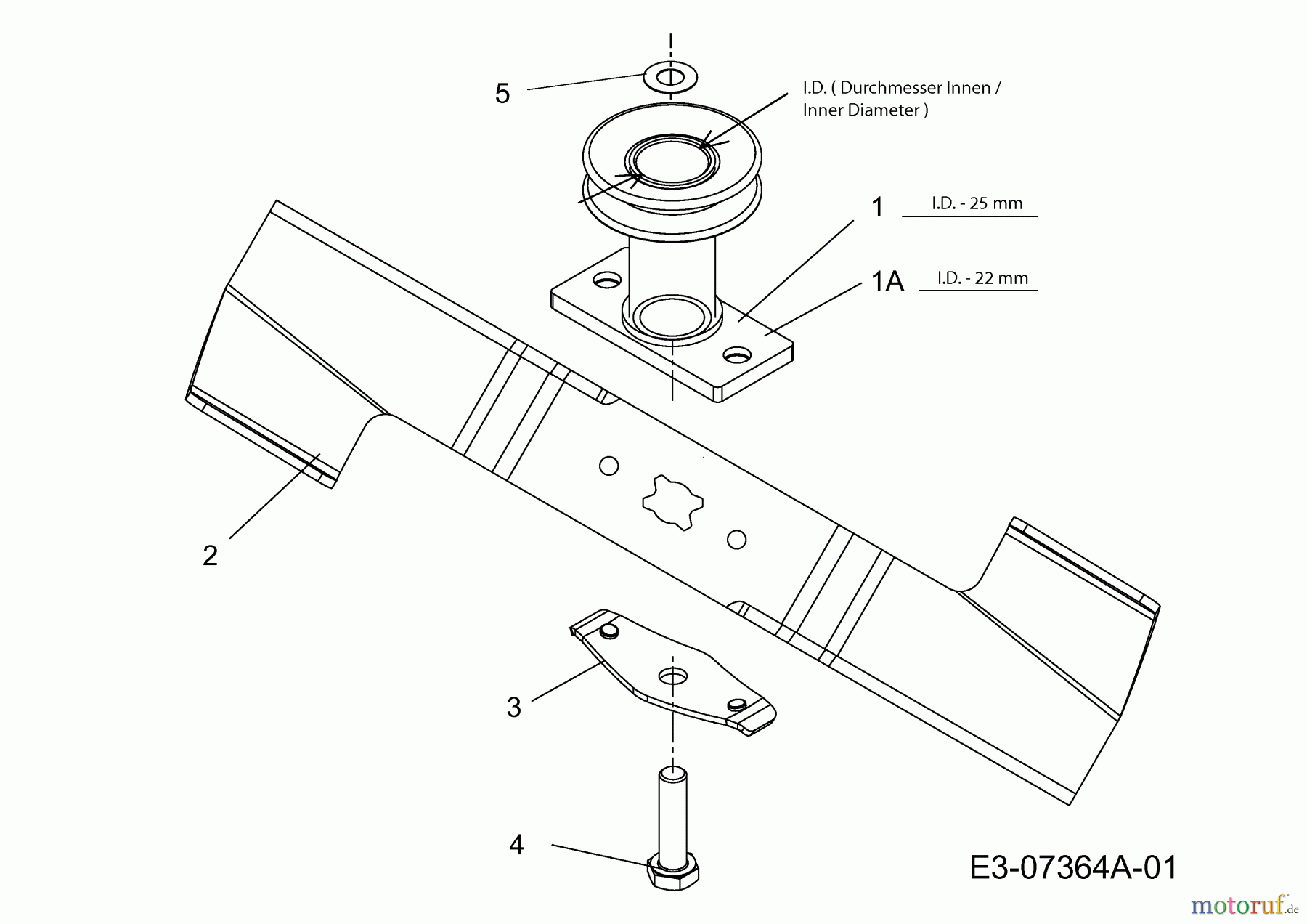 Wolf-Garten Motormäher mit Antrieb Expert 46 BA ES 12AEK18Z650 (2013) Messer, Messeraufnahme