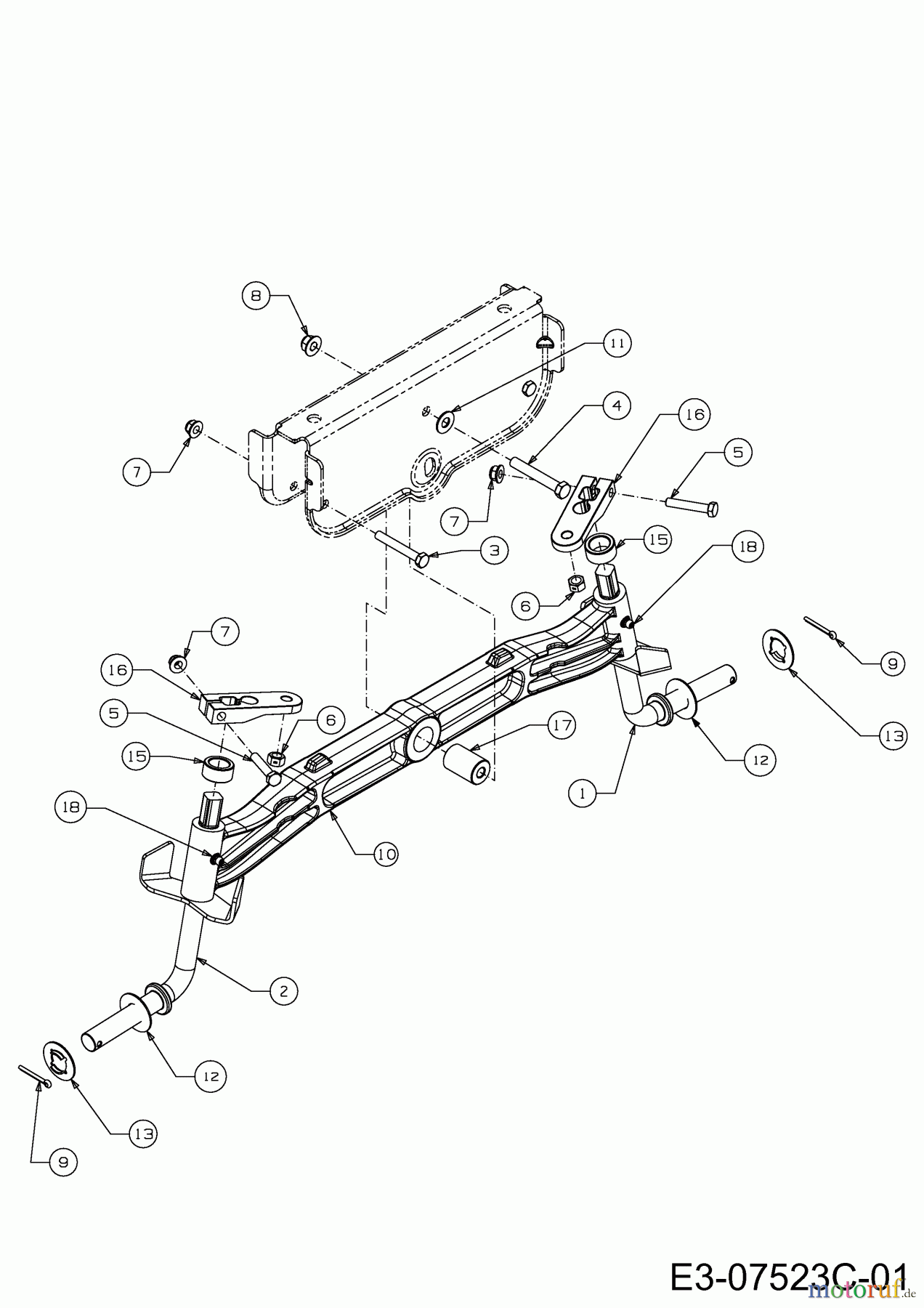 Wolf-Garten Rasentraktoren Expert 92.180 H 13IT91WE650 (2016) Vorderachse