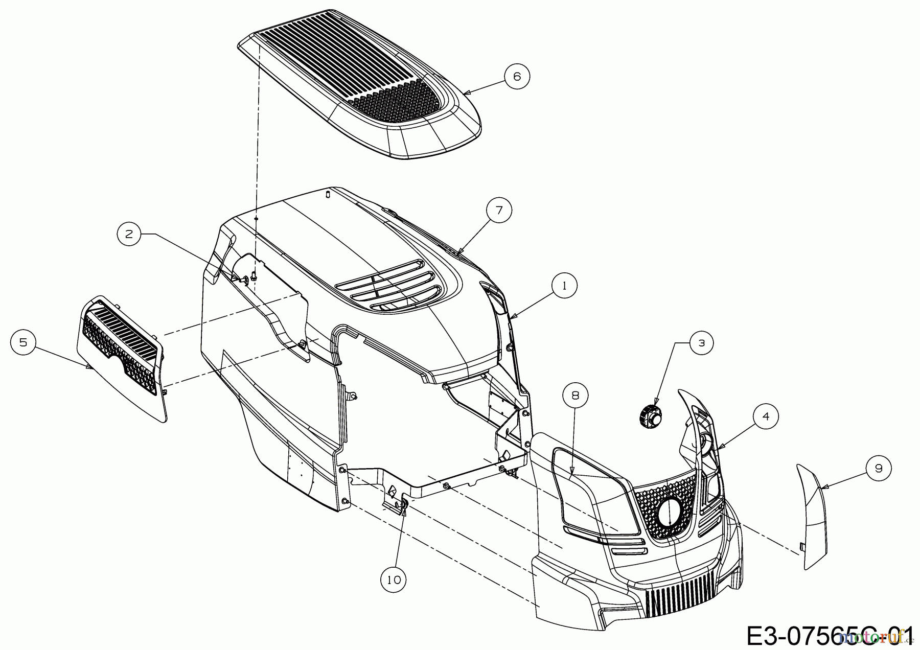 Wolf-Garten Rasentraktoren Expert 92.180 H 13IT91WE650 (2016) Motorhaube W-Style