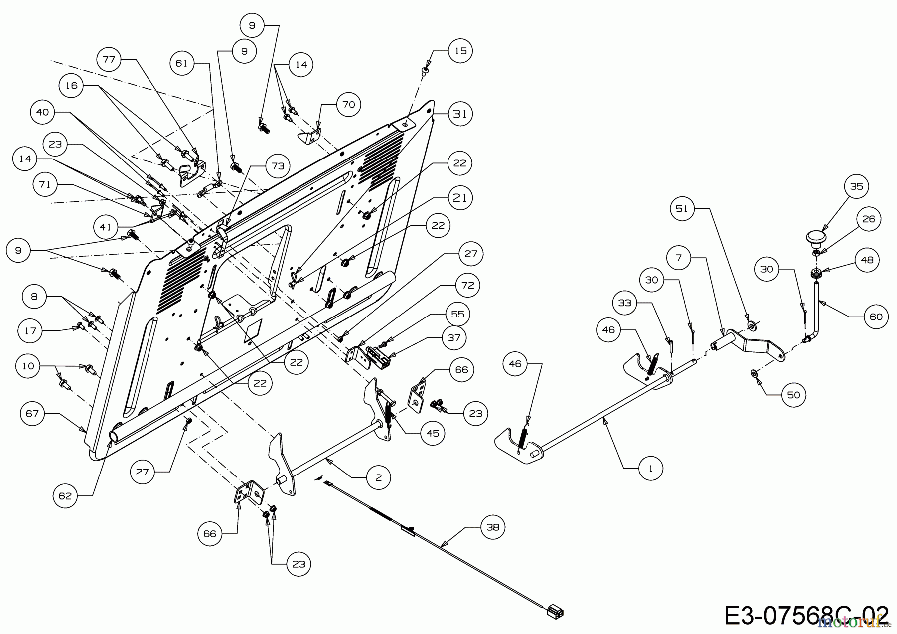 Wolf-Garten Rasentraktoren Expert 105.165 A 13HN90WN650 (2016) Heckplatte