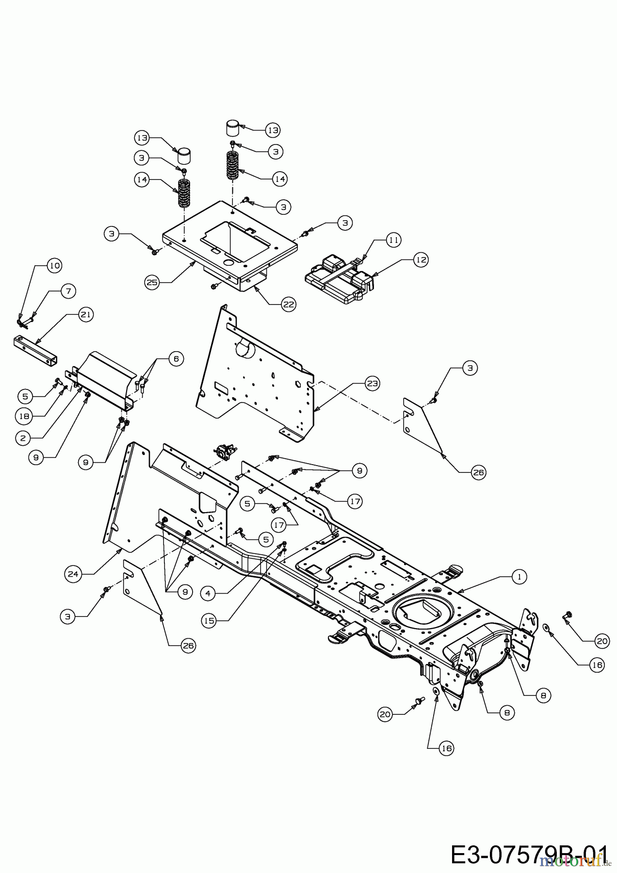 Wolf-Garten Rasentraktoren Expert 92.165 A 13HN90WE650 (2015) Rahmen