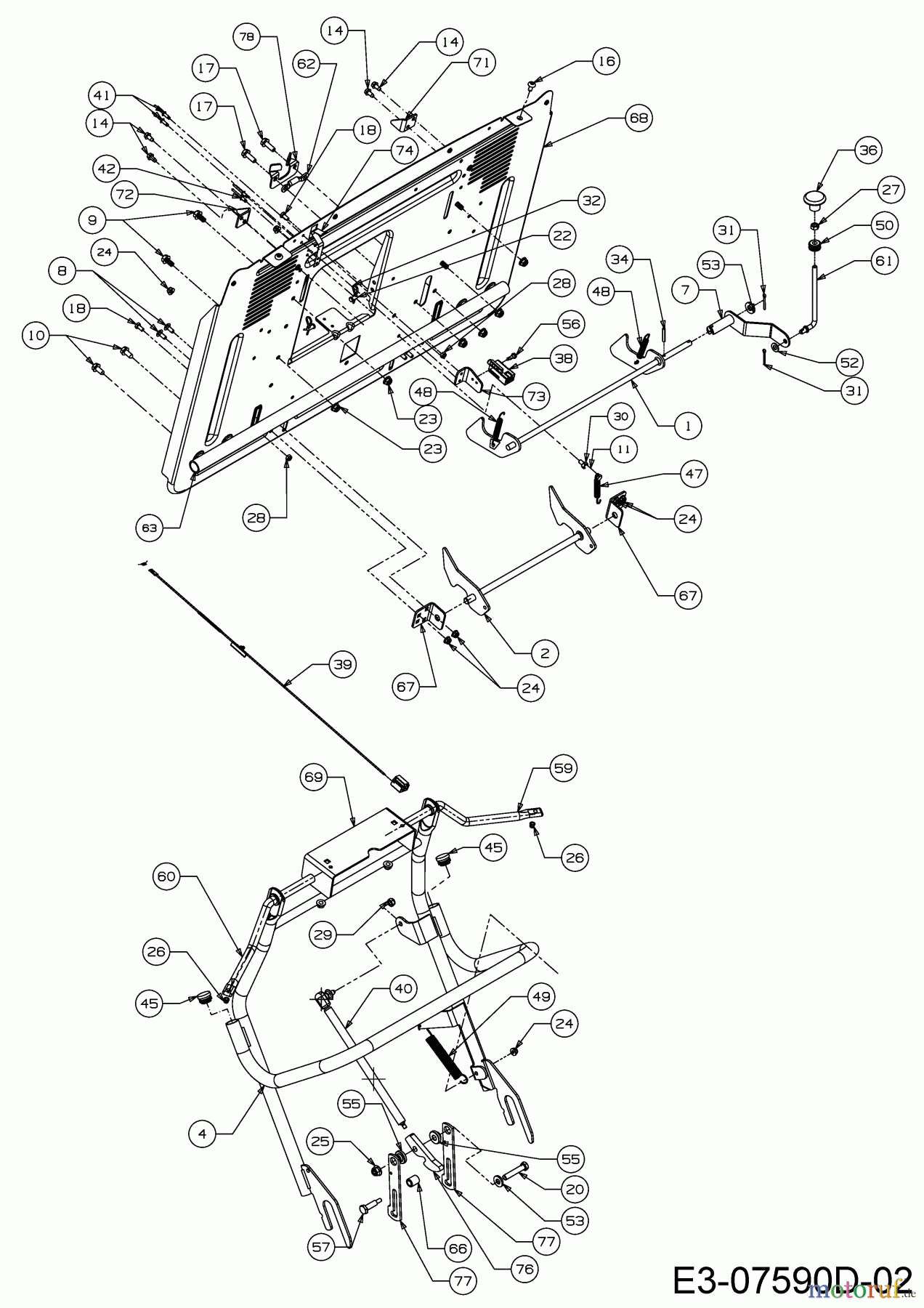 Wolf-Garten Rasentraktoren Expert 92.180 H 13IT91WE650 (2016) Heckplatte