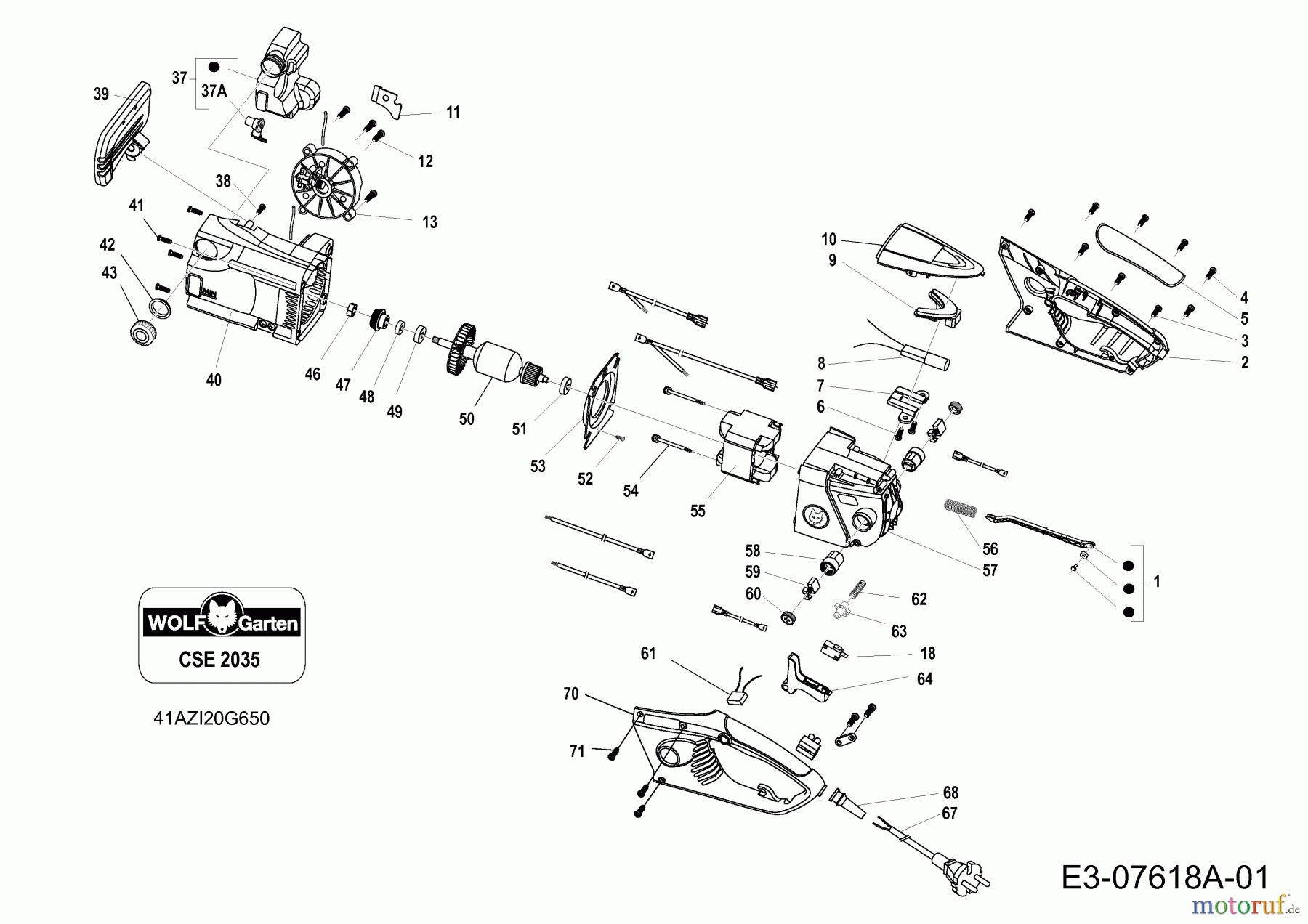 Wolf-Garten Elektrokettensägen CSE 2035 41AZI20G650 (2019) Grundgerät