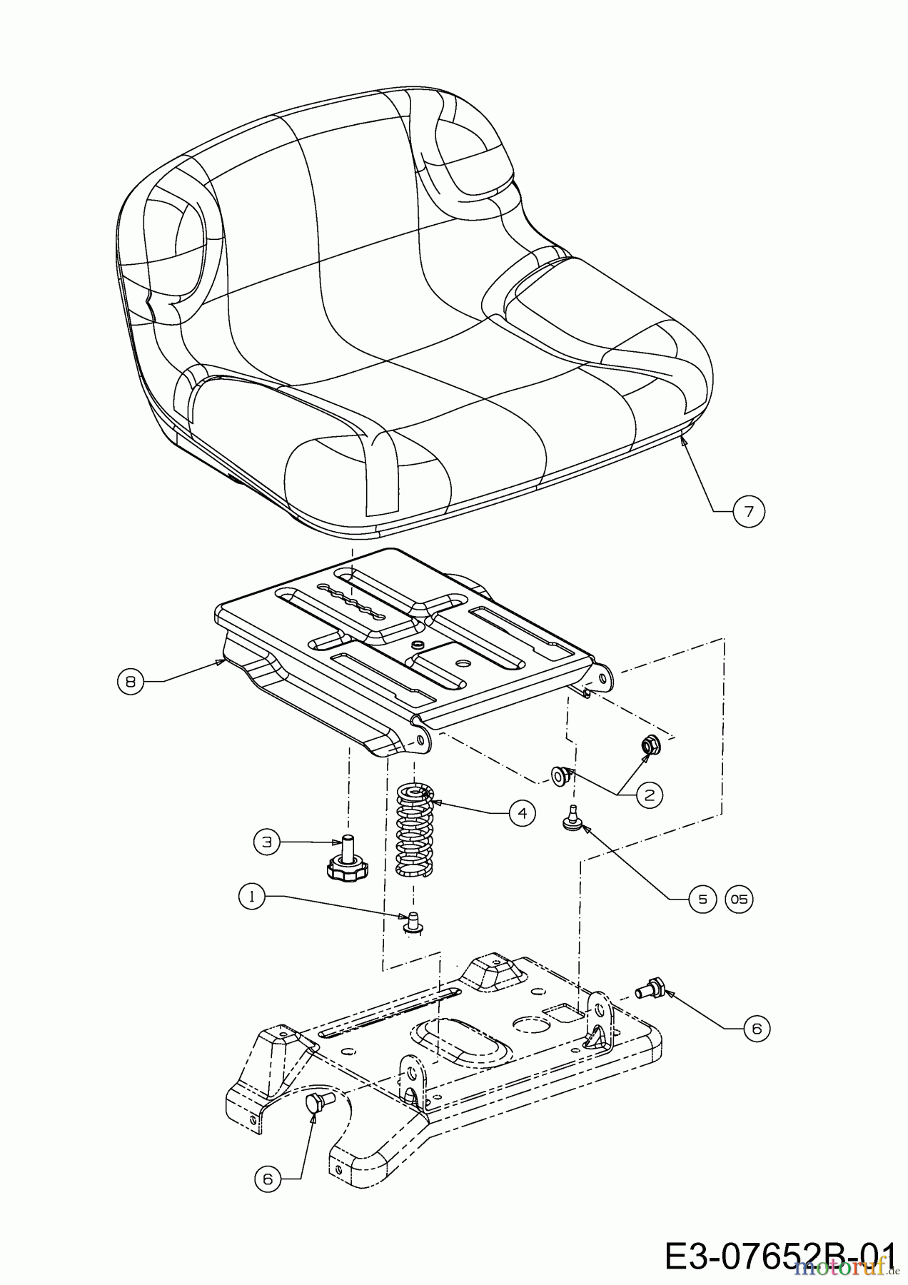 Wolf-Garten Rasentraktoren Scooter Hydro 13A221SD650 (2019) Sitz, Sitzträger