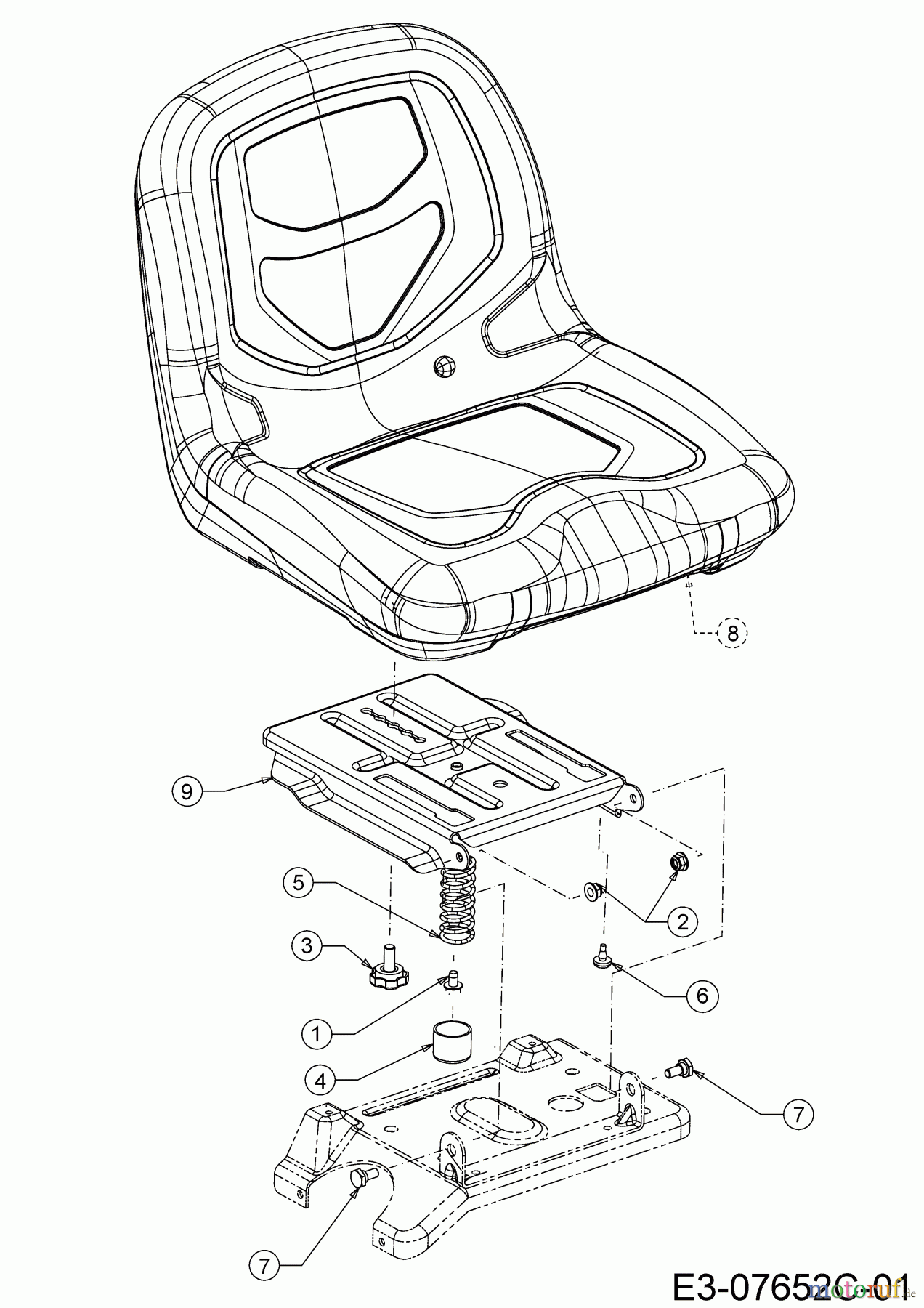Wolf-Garten Rasentraktoren Scooter Pro Hydro 13A221HD650 (2020) Sitz, Sitzträger