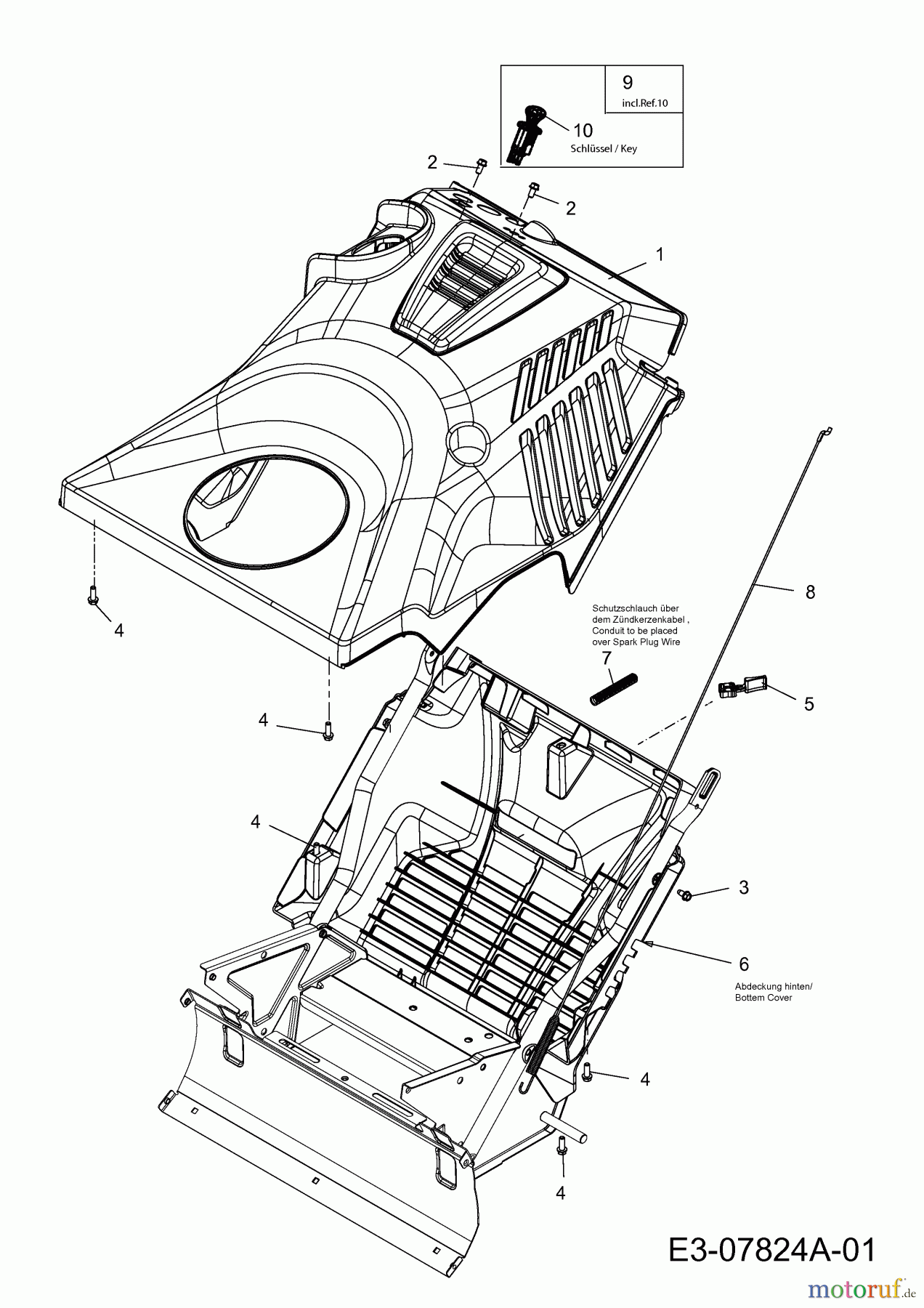 Wolf-Garten Schneefräsen Expert 5370 31AR2T6D650 (2014) Motorabdeckung