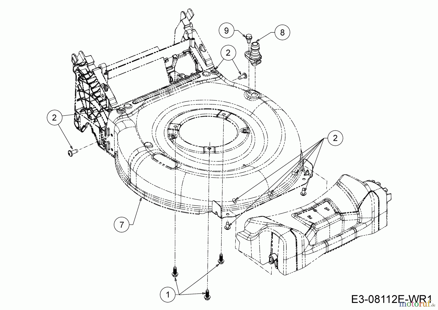 Wolf-Garten Motormäher Expert 420 11C-LUSC650 (2020) Mähwerksgehäuse, Waschdüse