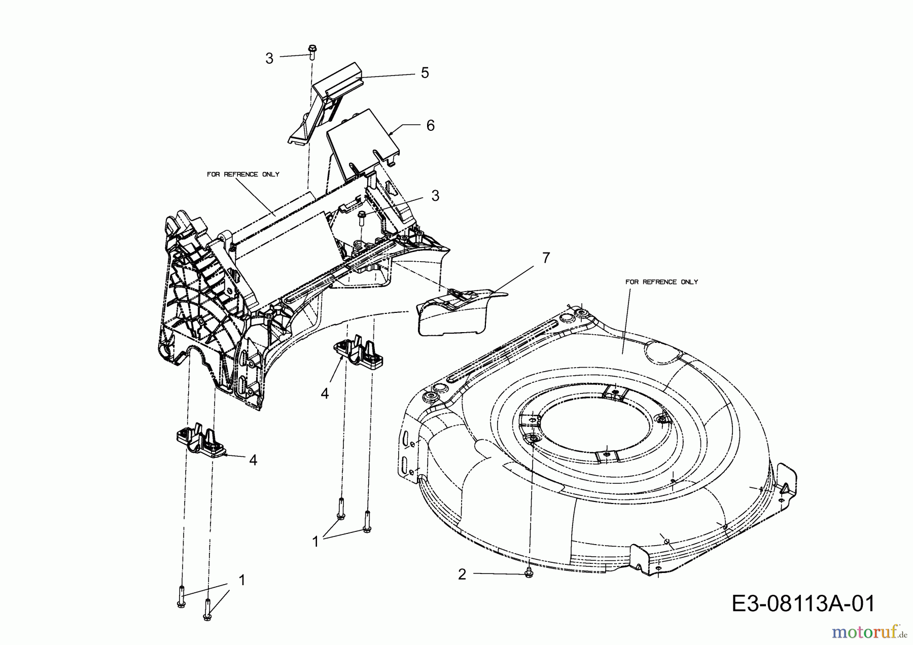  Wolf-Garten Motormäher Expert 460 11A-TUKC650  (2015) Achslager hinten, Getriebeabdeckung, Schraube Motorbefestigung