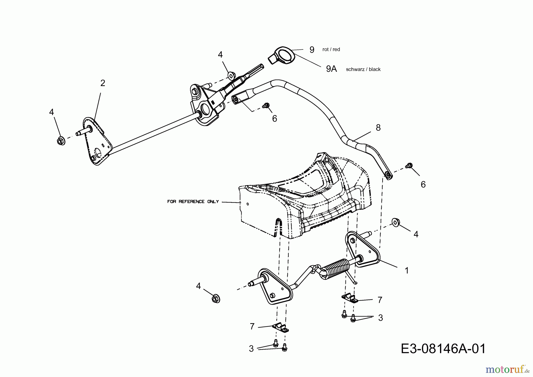 Wolf-Garten Motormäher Expert 460 11A-TUKC650 (2015) Höhenverstellung