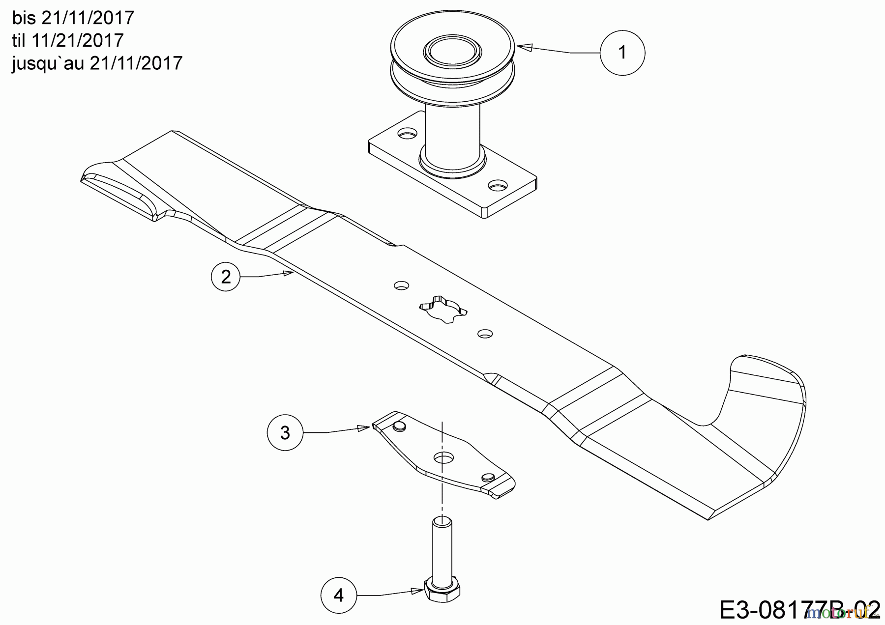 Wolf-Garten Motormäher mit Antrieb S 4600 AHW 12B-TR5N650 (2018) Messer, Messeraufnahme bis 21/11/2017