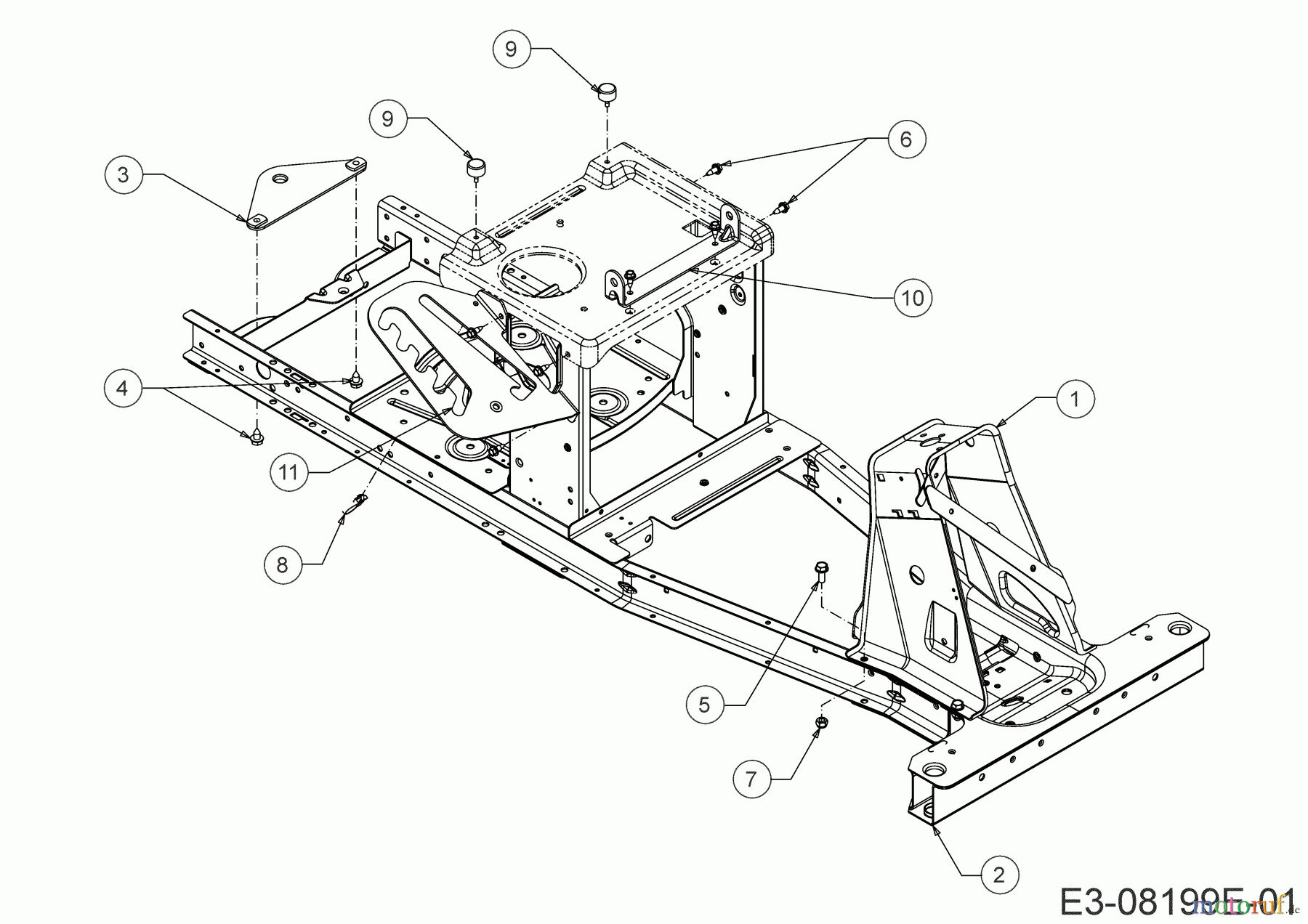 Wolf-Garten Rasentraktoren Scooter 13B326SC650 (2020) Rahmen