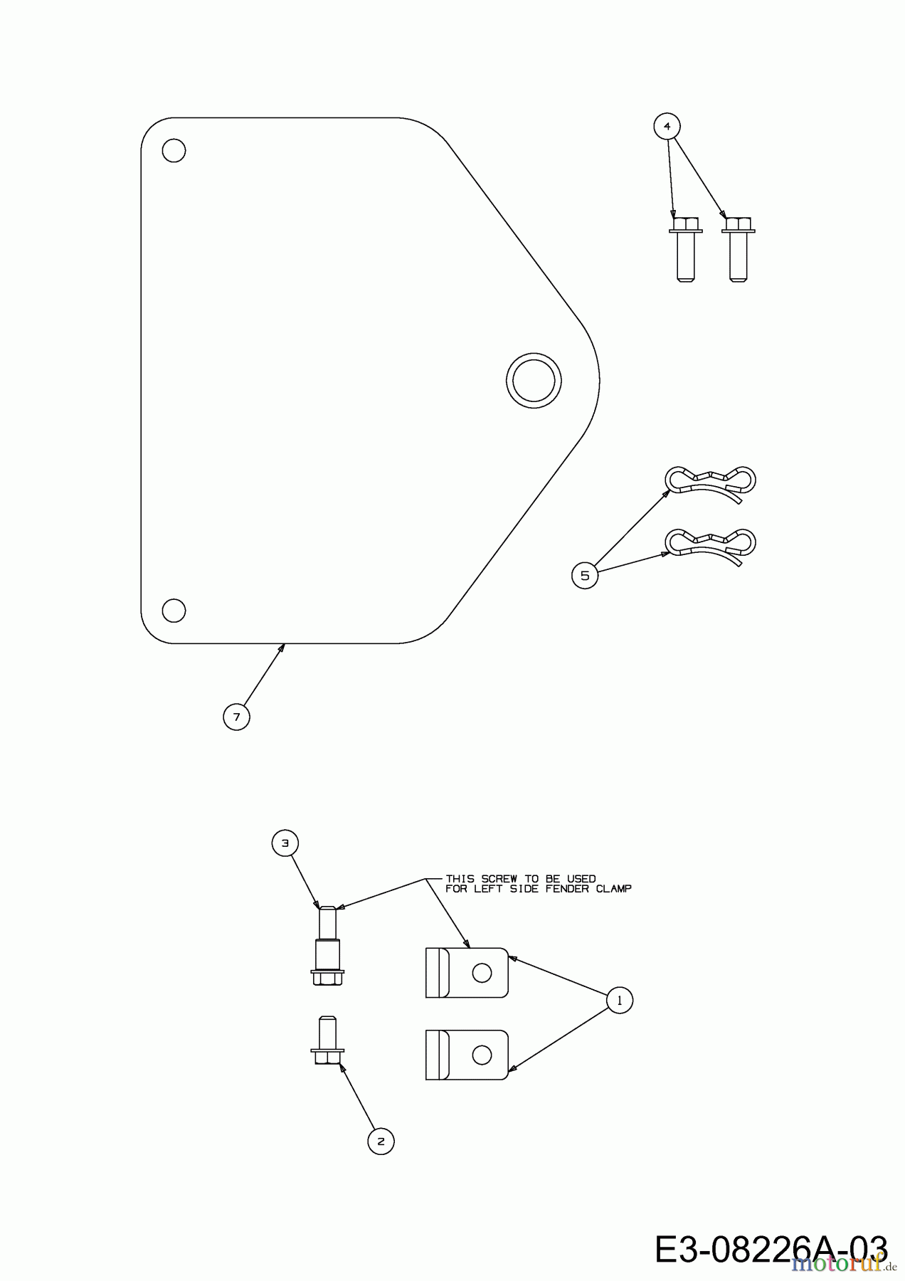 Wolf-Garten Rasentraktoren Scooter Pro 13B226ED650 (2014) Anhängekupplung, Schraubenbeipack Sitzwanne