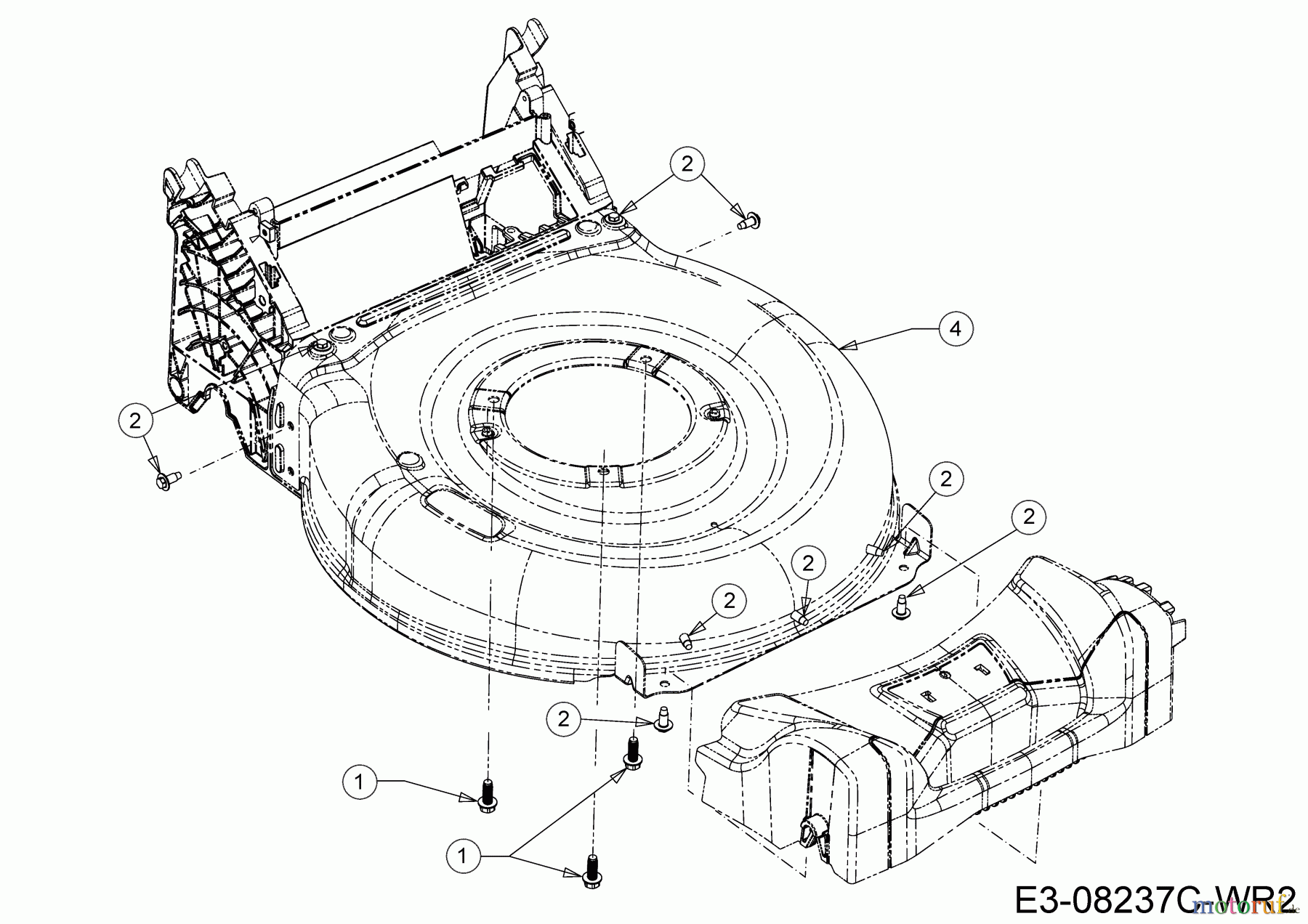 Wolf-Garten Motormäher mit Antrieb A 5300 A 12B-POKC650 (2020) Mähwerksgehäuse