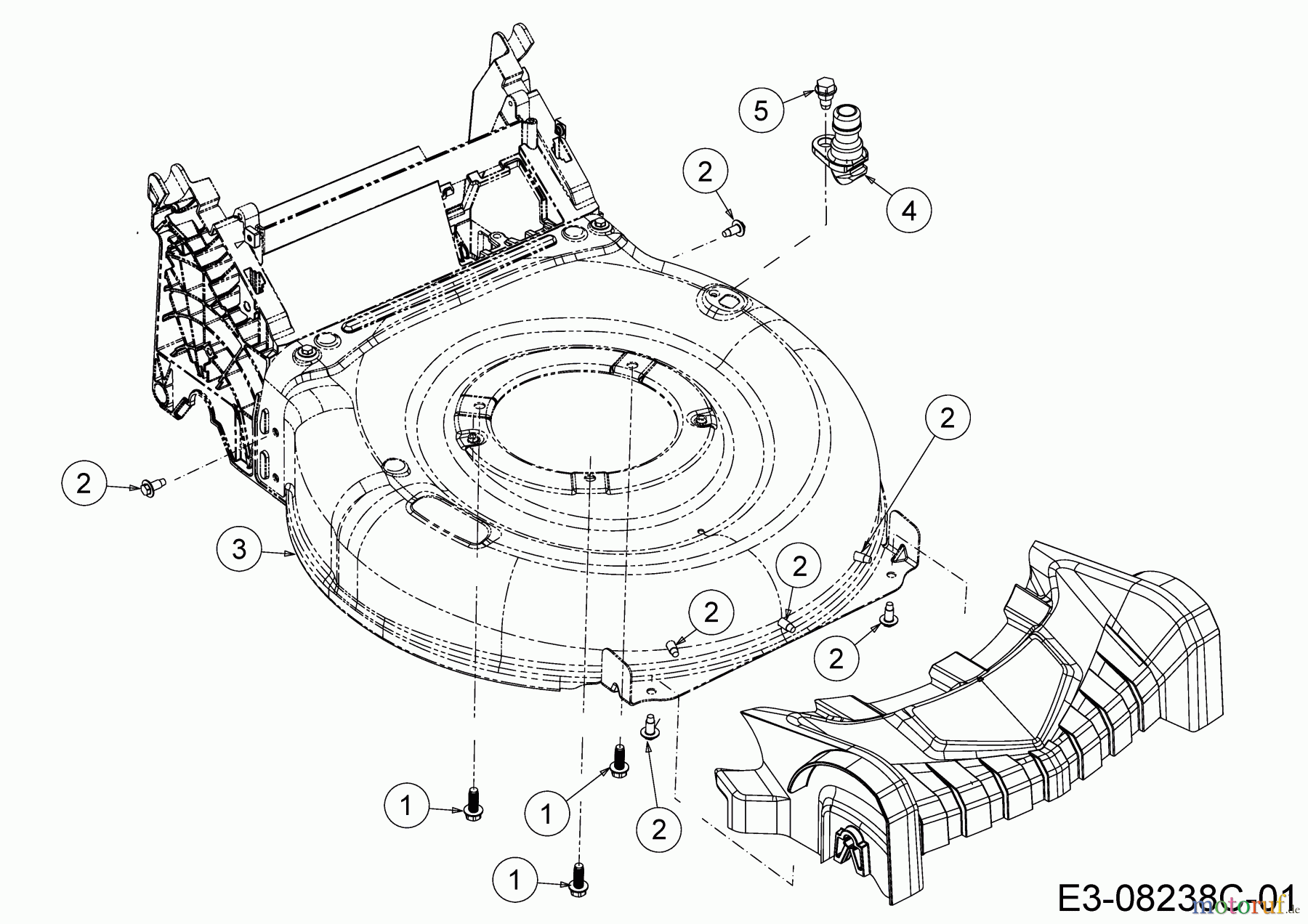 Wolf-Garten Motormäher mit Antrieb Expert 530 A 12C-PUKC650 (2018) Mähwerksgehäuse, Waschdüse