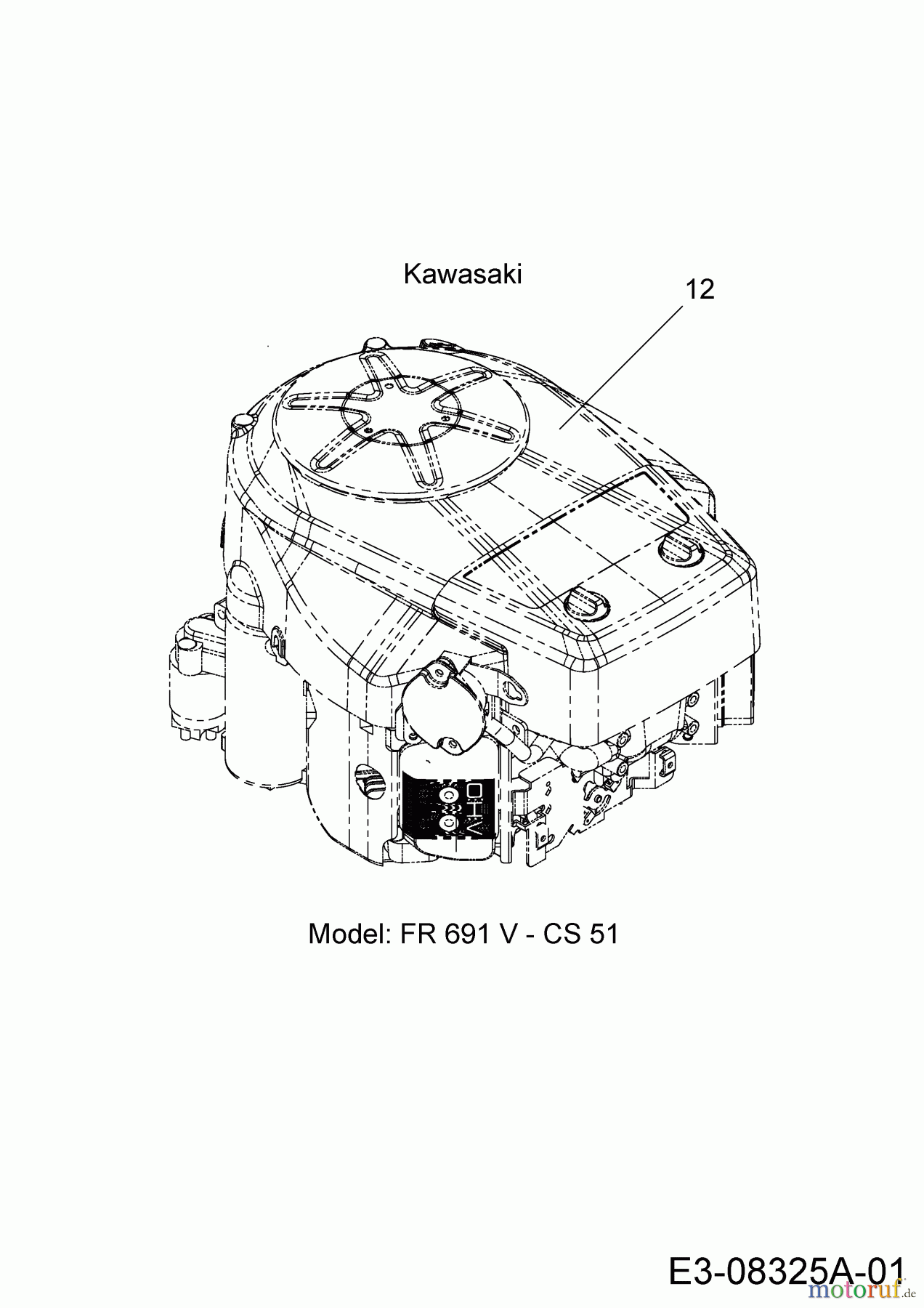 Wolf-Garten Rasentraktoren Expert 122.240 H 13HI91WJ650 (2014) Motor Kawasaki
