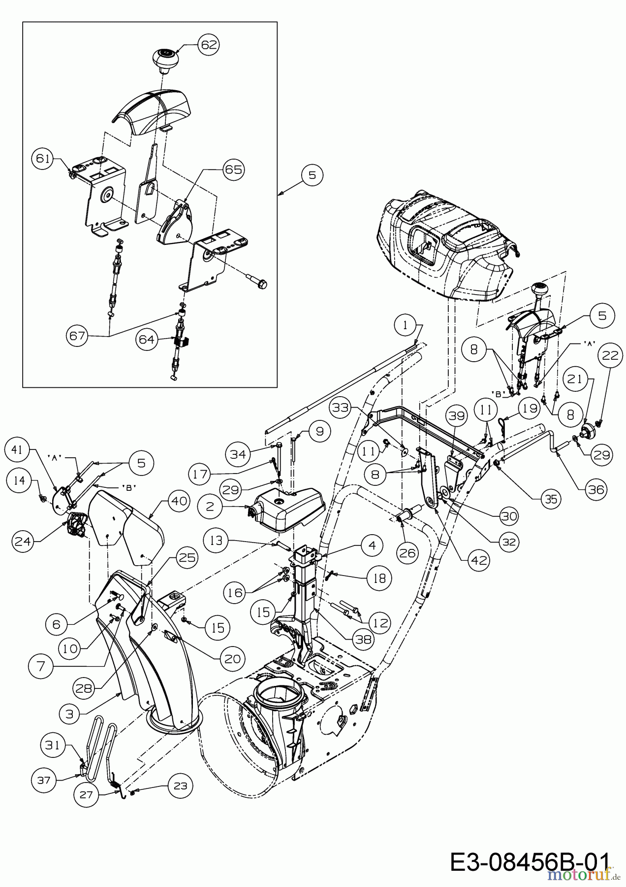 Wolf-Garten Schneefräsen Expert 7190 HD 31AY55SY650 (2015) Auswurfschacht, Joystick