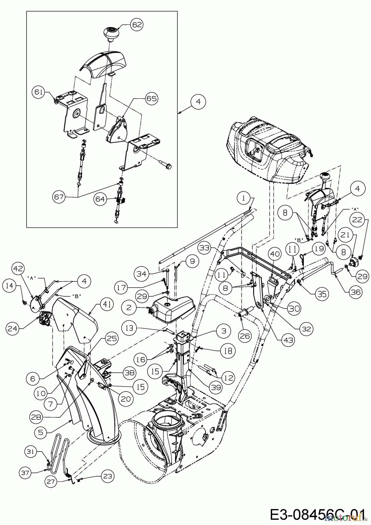 Wolf-Garten Schneefräsen Expert 76130 HDT 31AY77SZ650 (2016) Auswurfschacht, Joystick