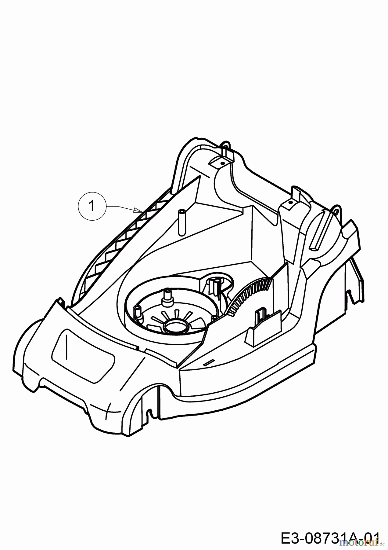 Wolf-Garten Elektromäher Expert 34 E 18BWF1S-650 (2014) Mähwerksgehäuse