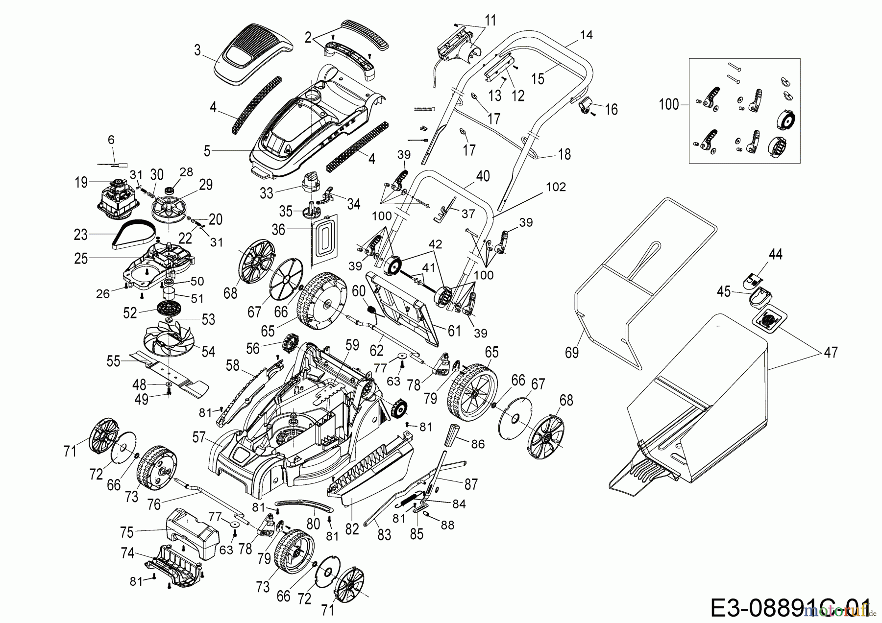 Wolf-Garten Elektromäher A 340 E 18BKEJS2650 (2019) Grundgerät