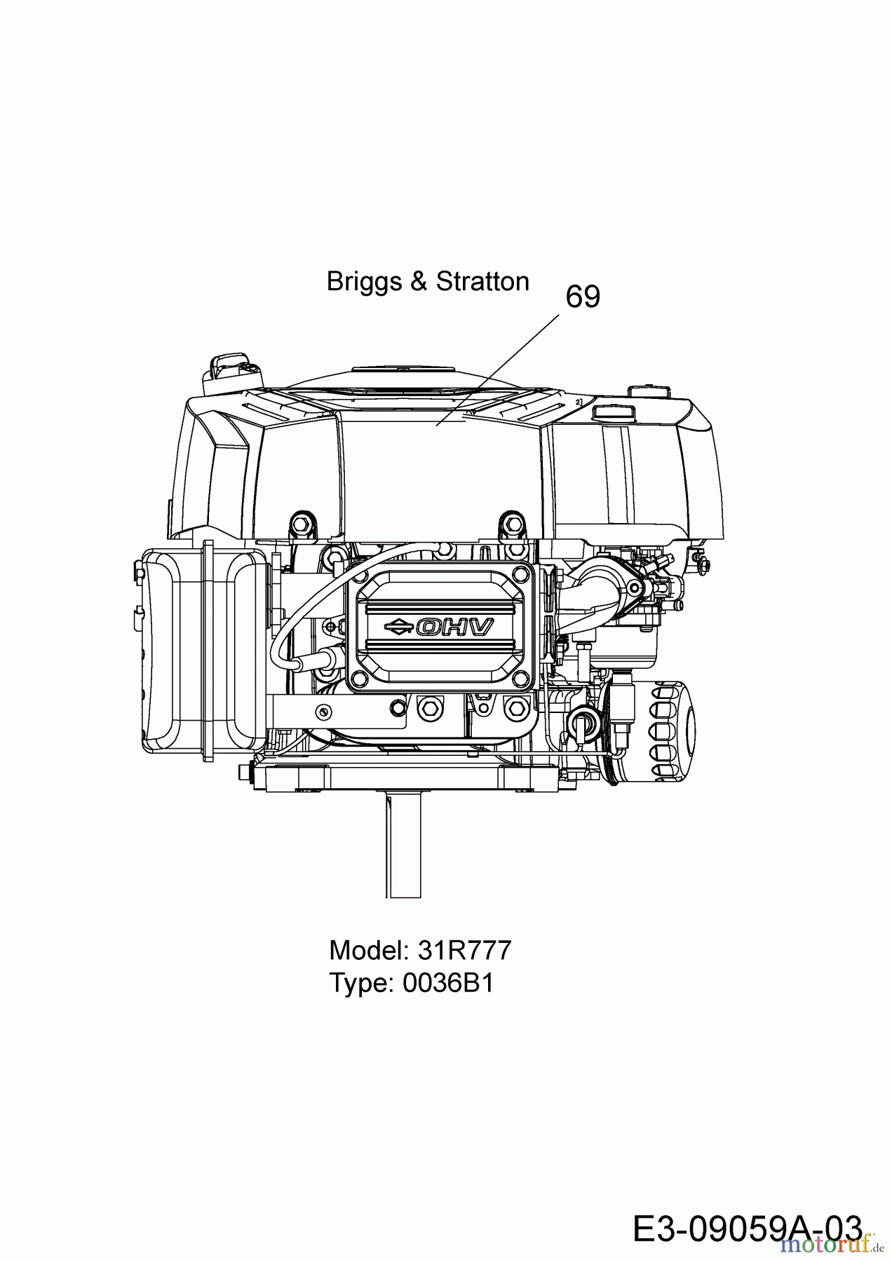 Wolf-Garten Rasentraktoren Expert 107.175 H 13HD93WG650 (2016) Motor Briggs & Stratton