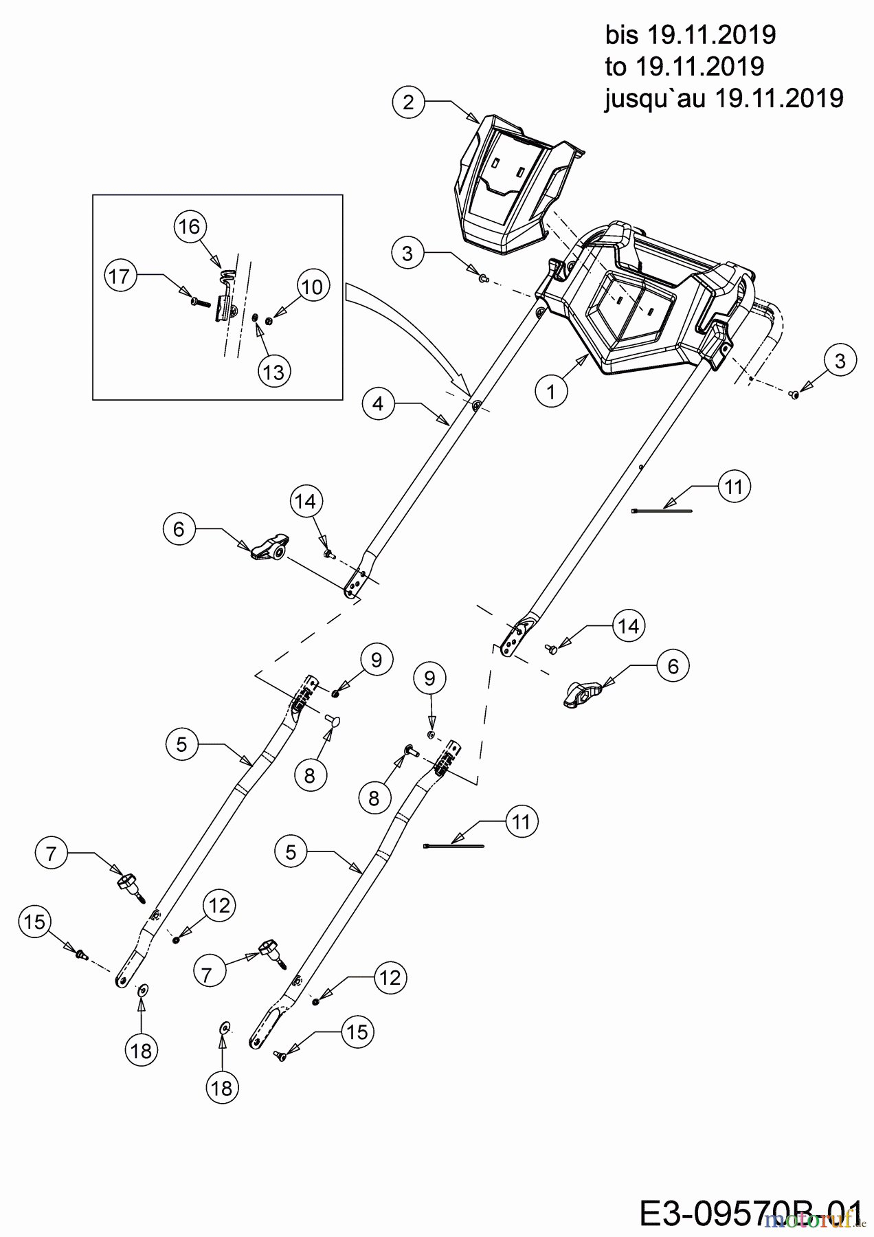  Wolf-Garten Motormäher mit Antrieb Expert 53 BA V HW 12ABPV5L650 (2020) Holm bis 19.11.2019
