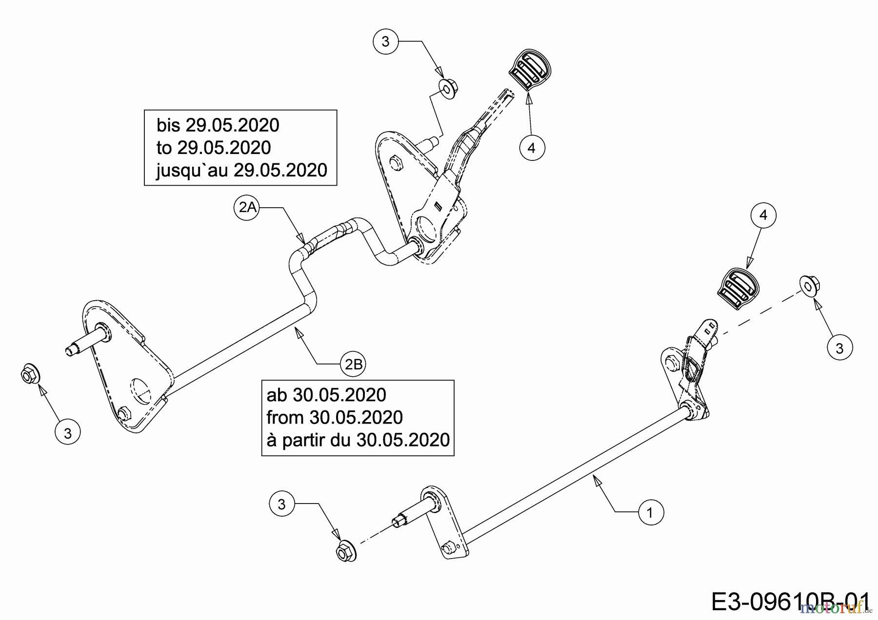 Wolf-Garten Motormäher mit Antrieb A 4600 A 12B-TOSC650 (2020) Achsen, Höhenverstellung