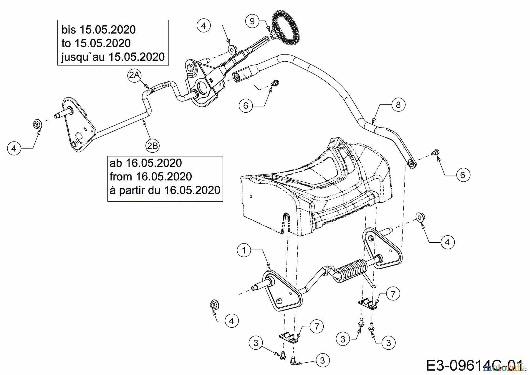 Wolf-Garten Motormäher mit Antrieb Expert 460 A 12C-TUKC650 (2020) Achsen, Höhenverstellung