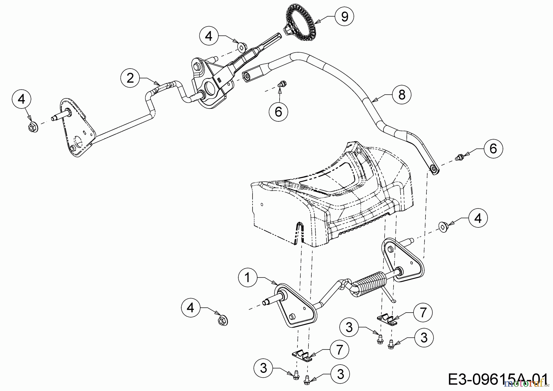 Wolf-Garten Motormäher mit Antrieb S 4600 B 12A-TR5L650 (2020) Achsen, Höhenverstellung