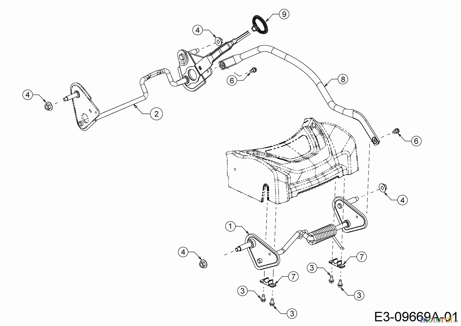 Wolf-Garten Motormäher mit Antrieb AT 5300 AHW 12C-PRJ6650 (2019) Achsen, Höhenverstellung