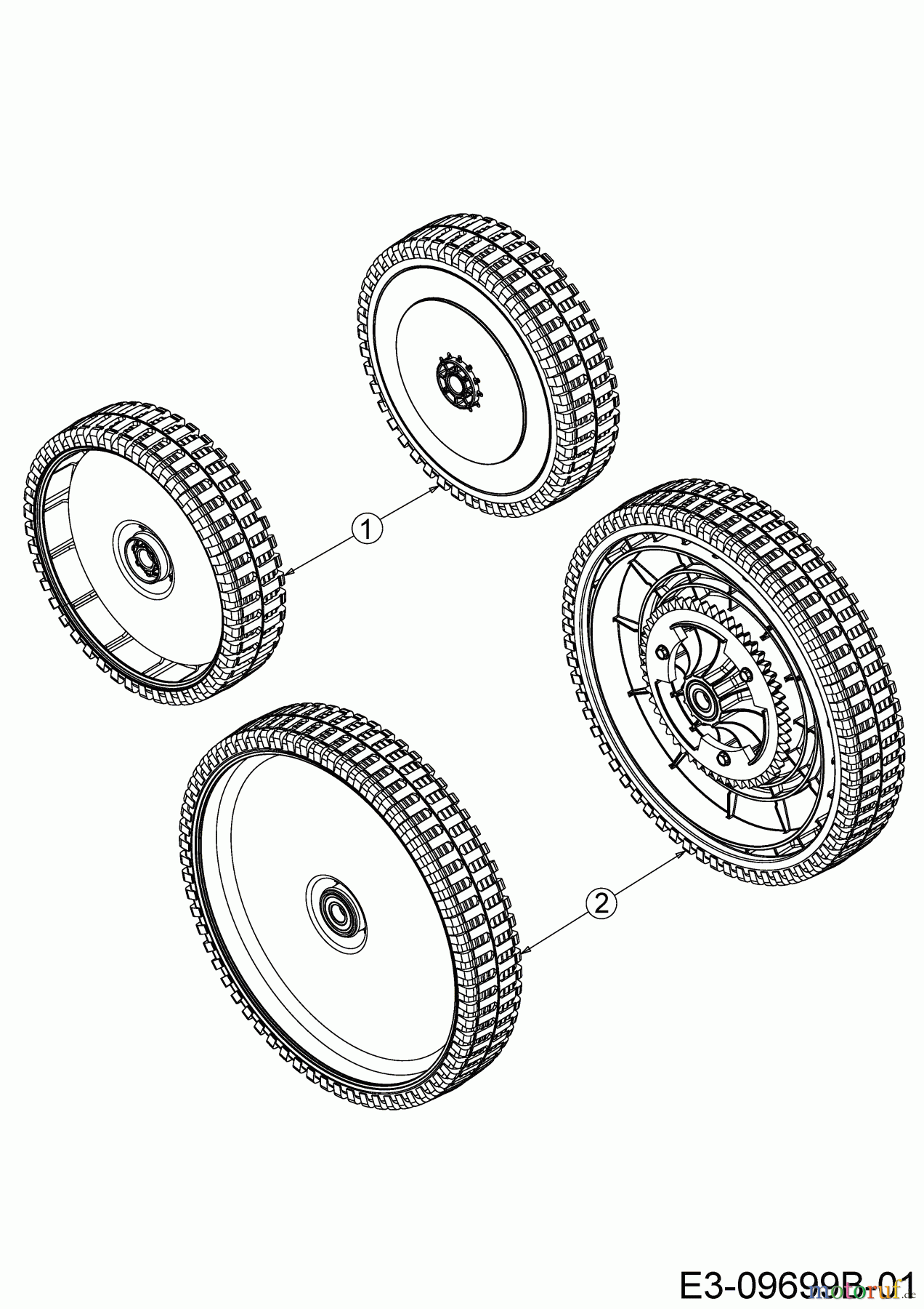 Wolf-Garten Motormäher mit Antrieb A 530 ASPHWIS 12AYPV7E650 (2020) Räder