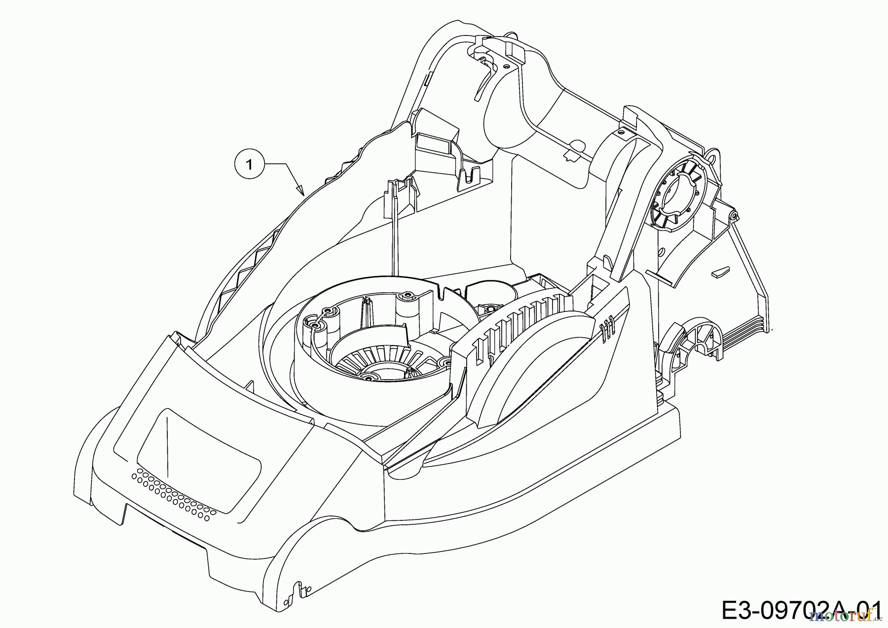 Wolf-Garten Elektromäher mit Antrieb A 400 EA 18CRMLM1650 (2019) Mähwerksgehäuse