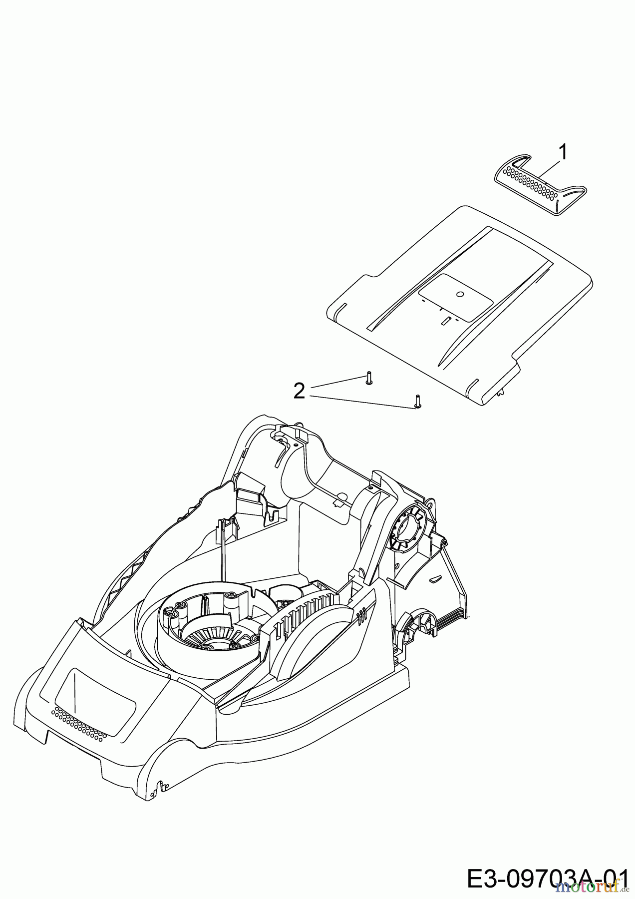Wolf-Garten Elektromäher Expert 37 E 18BWG1H-650 (2015) Griff Heckklappe