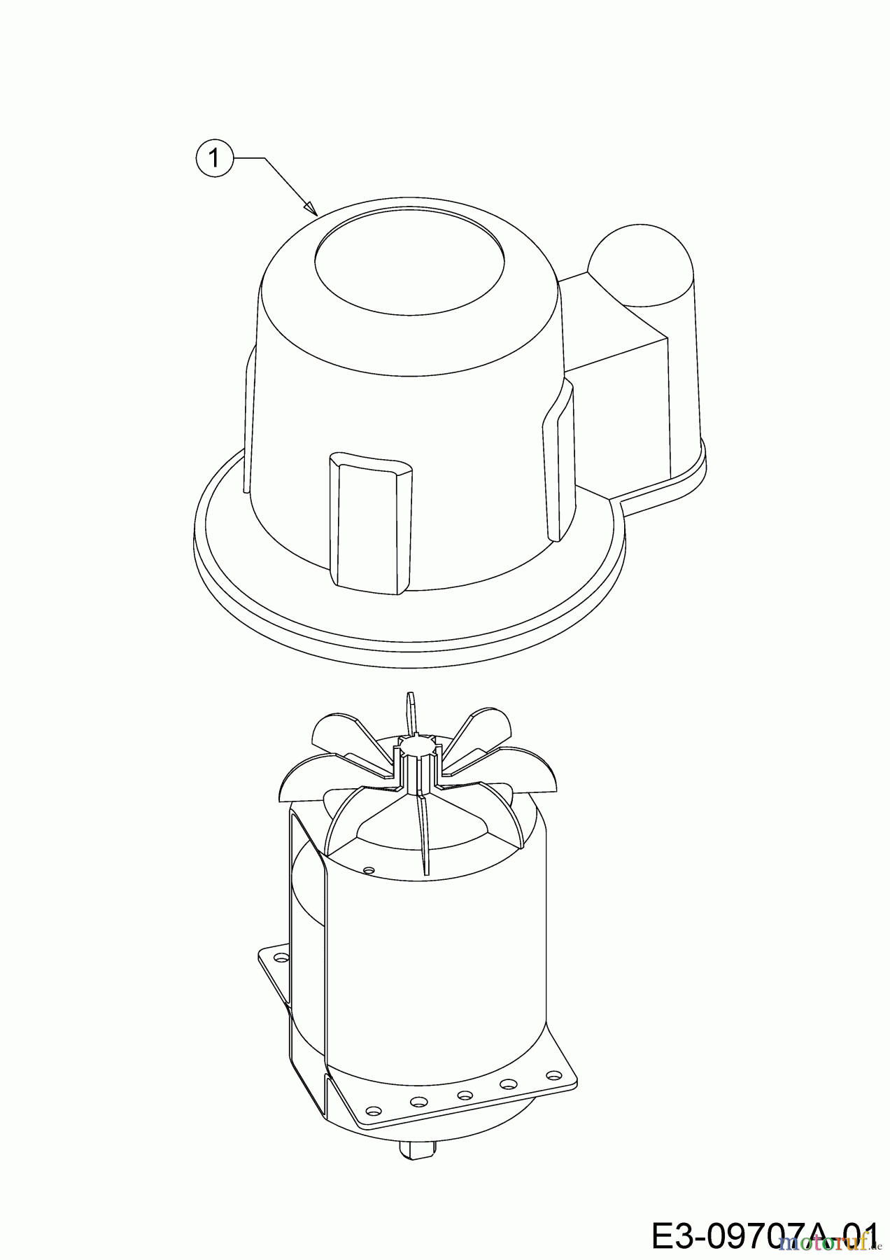 Wolf-Garten Elektromäher Expert 40 E 18AWH1K-650 (2013) Lüfterhaube