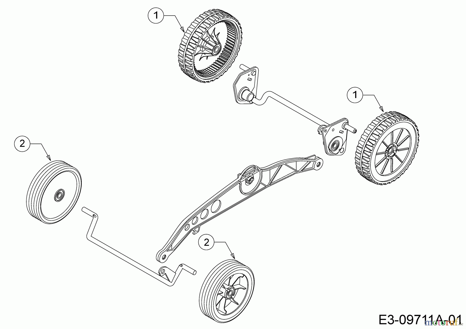  Wolf-Garten Elektromäher mit Antrieb A 400 EA 18CRMLM1650  (2019) Räder