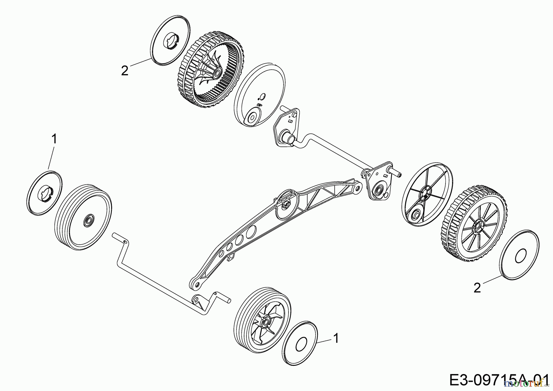 Wolf-Garten Elektromäher mit Antrieb A 400 EA 18CRMLM1650 (2019) Radkappen