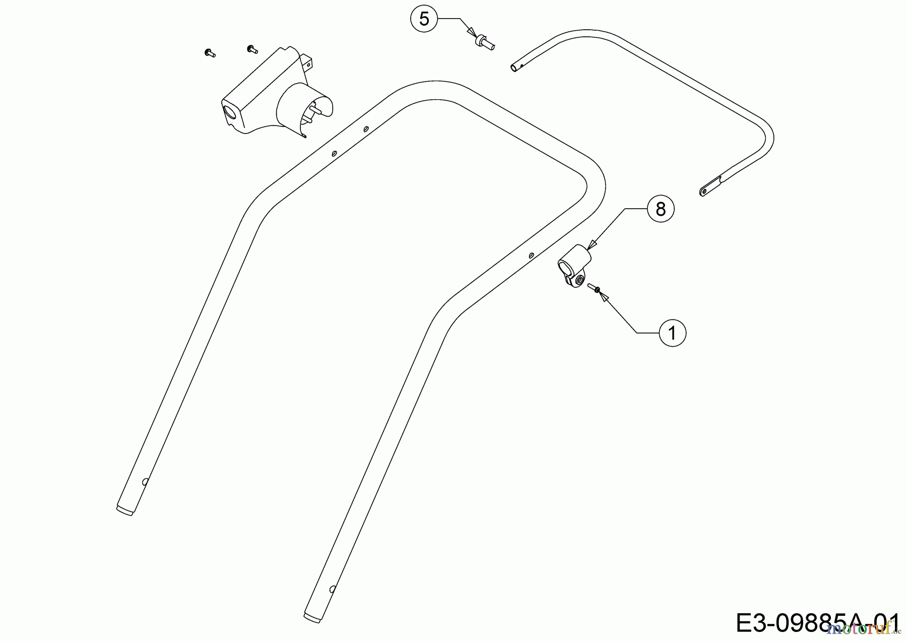 Wolf-Garten Elektromäher Expert 34 E 18BWF1S-650 (2014) Befestigungsteile Schaltbügel