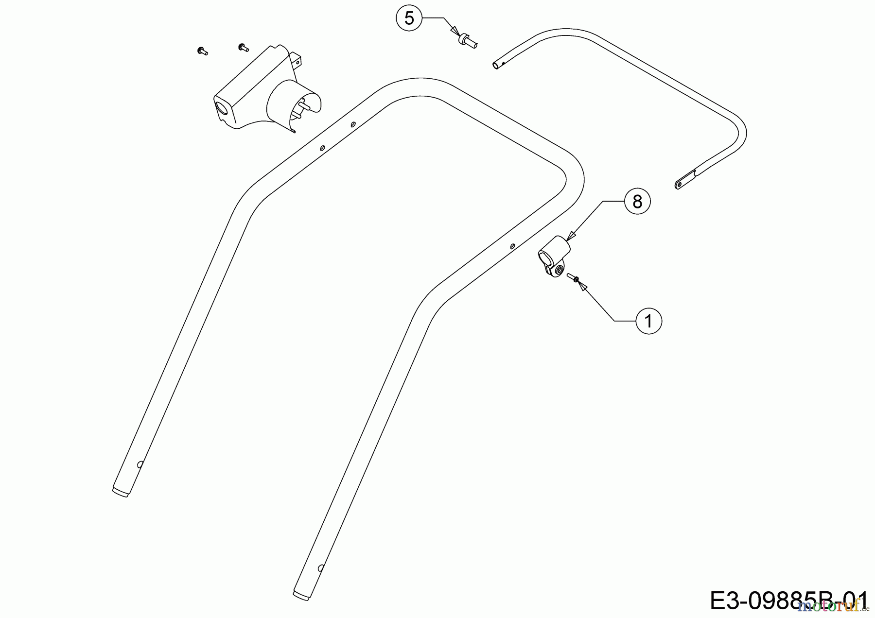 Wolf-Garten Elektromäher Expert 37 E 18CWG1H-C50 (2016) Befestigungsteile Schaltbügel