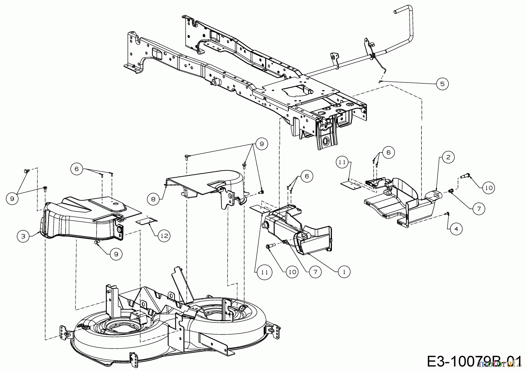 Wolf-Garten Rasentraktoren 106.230 H 13AQA1VR350 (2018) Abdeckungen Mähwerk R