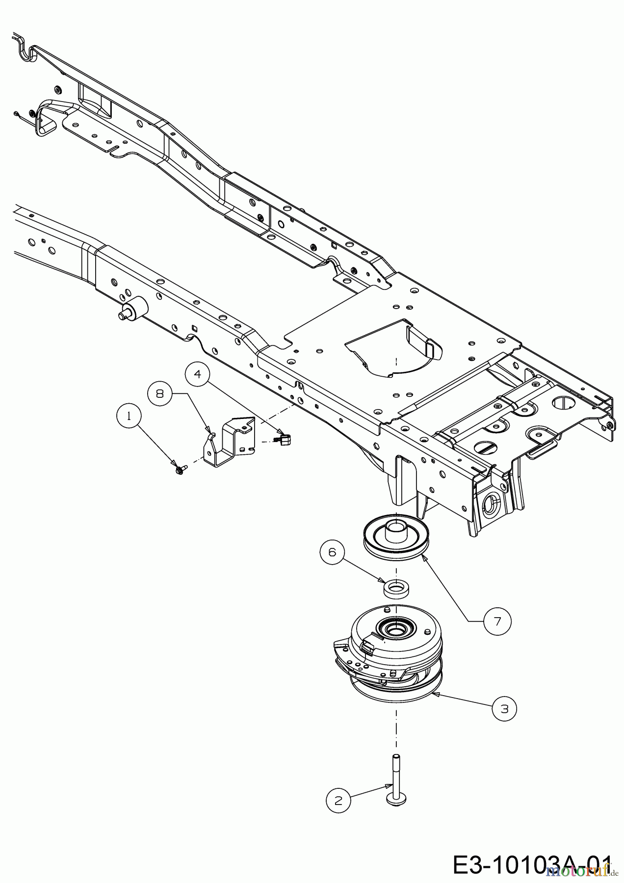 Wolf-Garten Rasentraktoren GLTT 180.106 H 13BTA1VR650 (2017) Elektromagnetkupplung, Motorkeilriemenscheibe