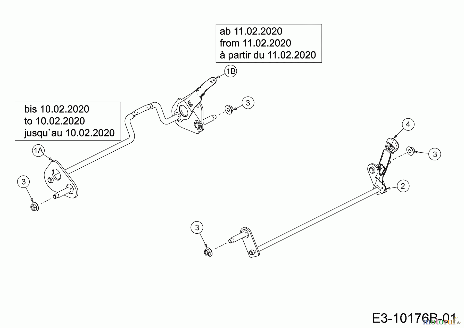 Wolf-Garten Motormäher mit Antrieb A 5300 A 12B-POKC650 (2020) Achsen, Höhenverstellung