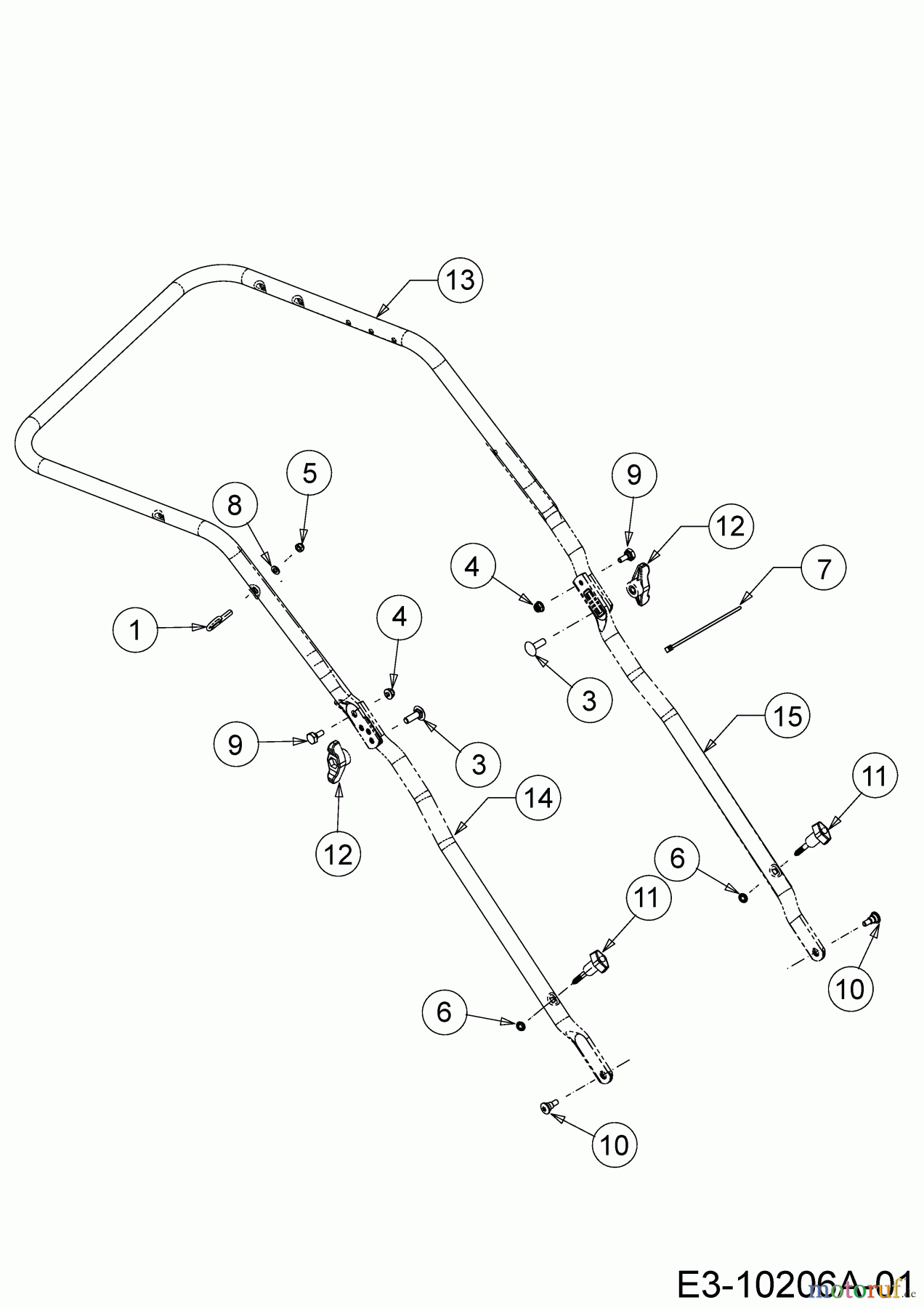 Wolf-Garten Motormäher mit Antrieb S 4600 B 12A-TR5L650 (2020) Holm