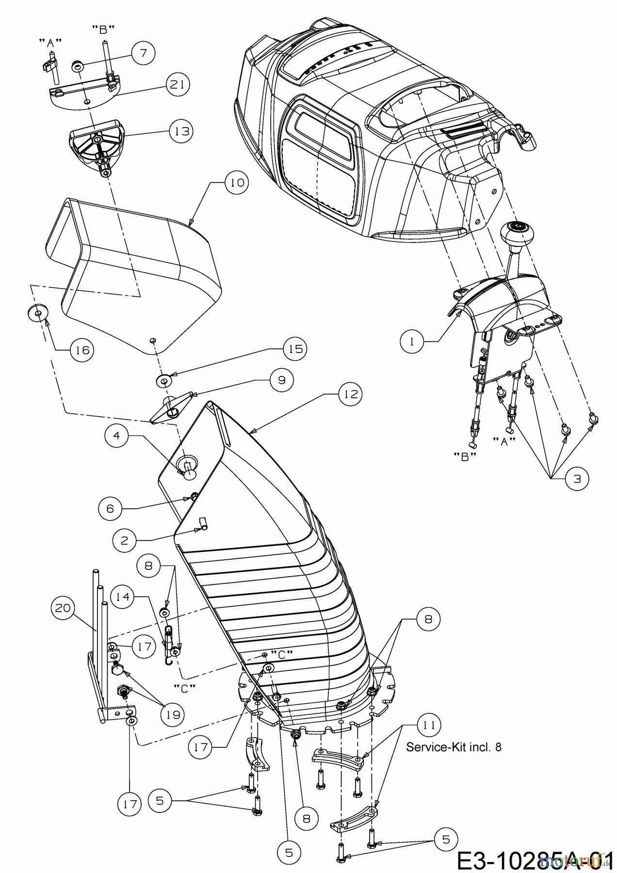 Wolf-Garten Schneefräsen Expert 84110 31AY95SV650 (2016) Auswurfschacht, 2-Wege-Steuerung