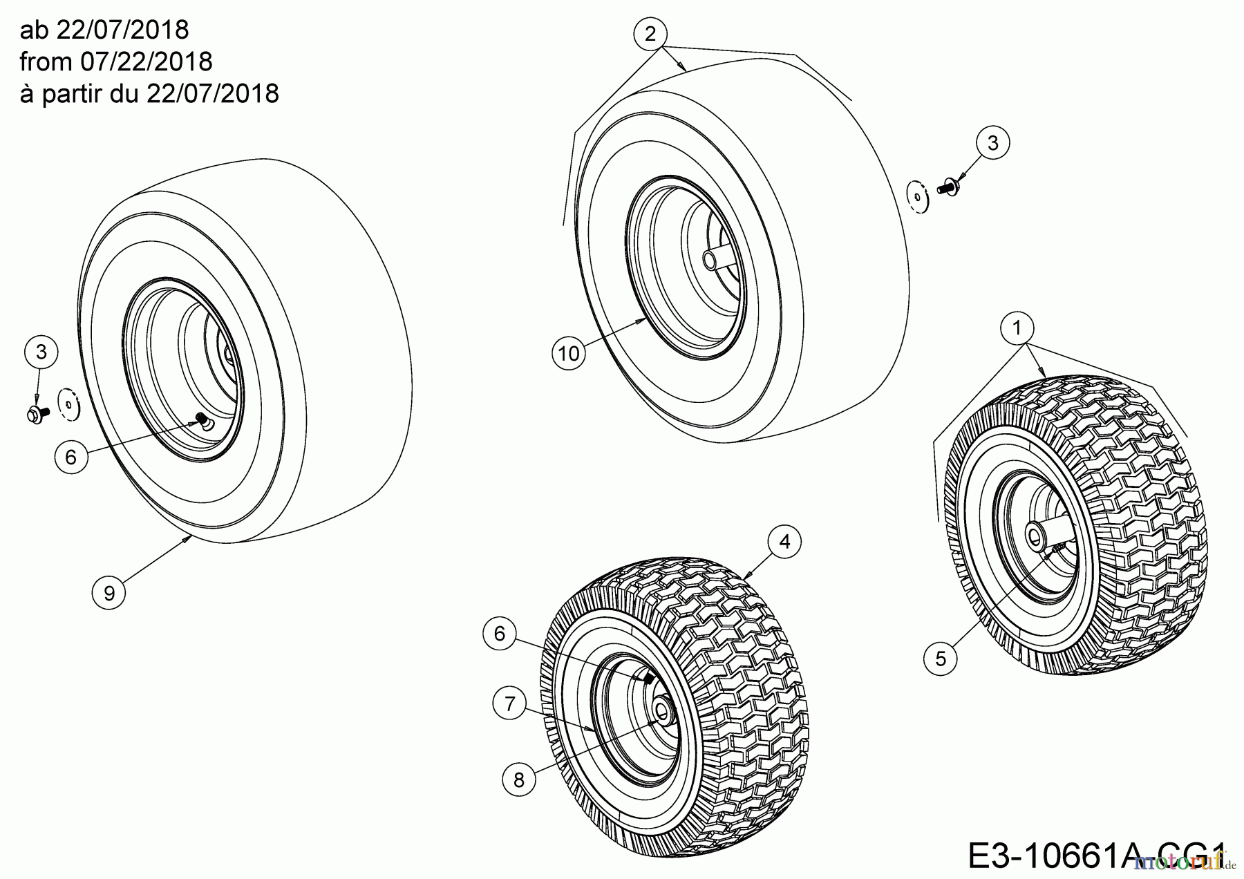 Wolf-Garten Rasentraktoren 95.165 H 13DDA1VB650 (2019) Räder 15x6 + 18x9,5
