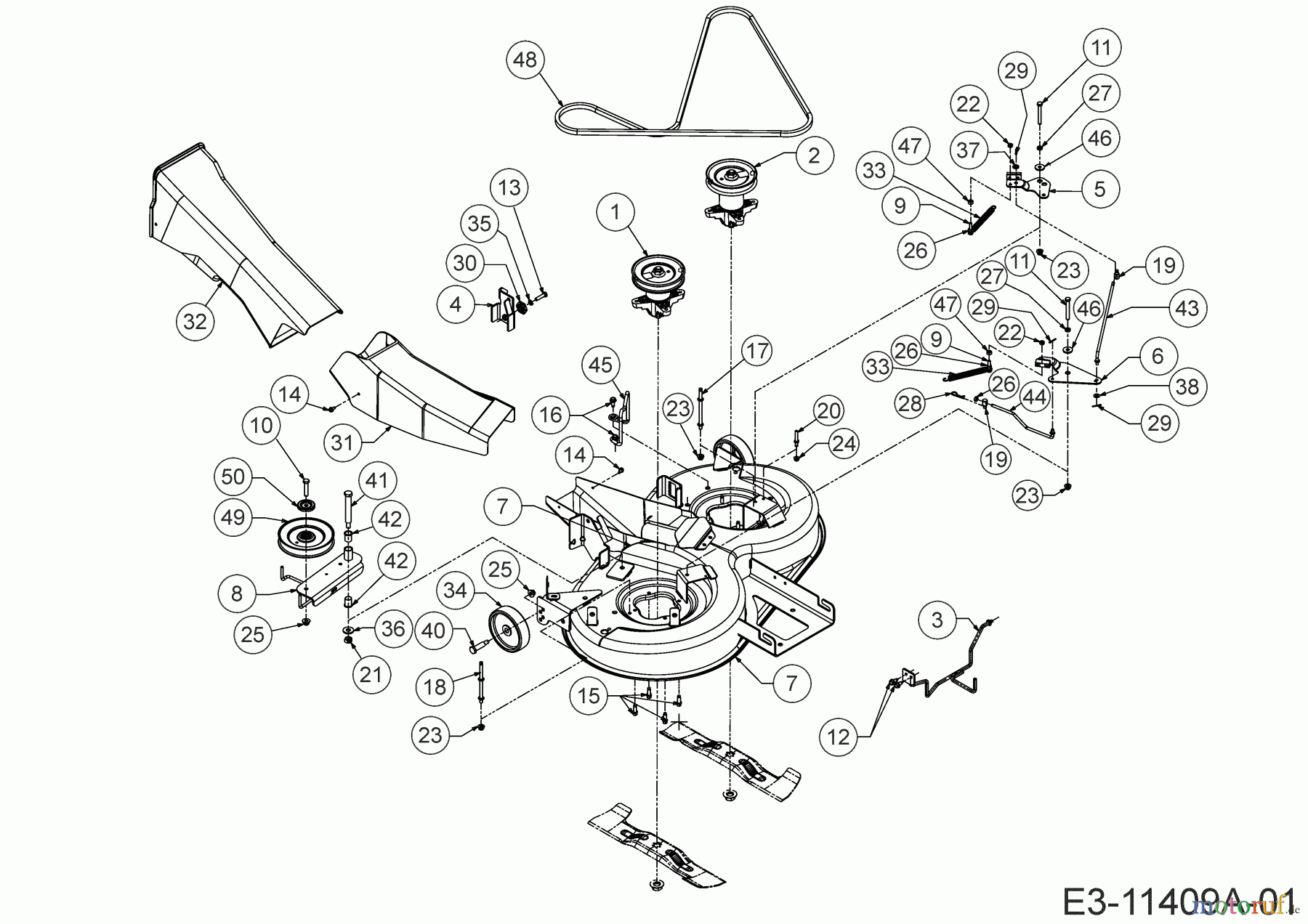 Wolf-Garten Rasentraktoren E 13/92 T 13AB765E650 (2020) Mähwerk E (36