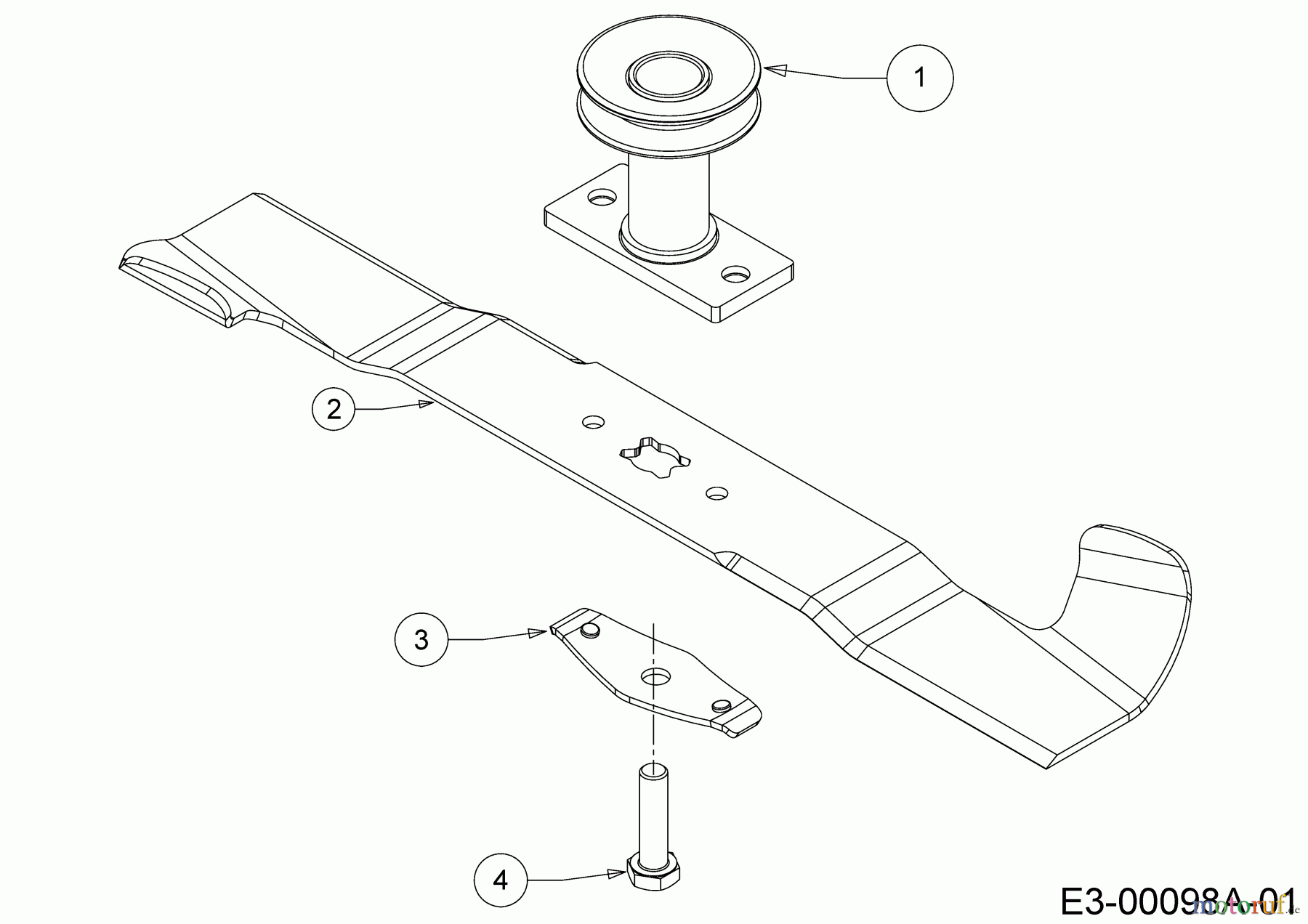 Wolf-Garten Motormäher mit Antrieb A 4600 A 12C-TOSC650 (2021) Messer, Messeraufnahme