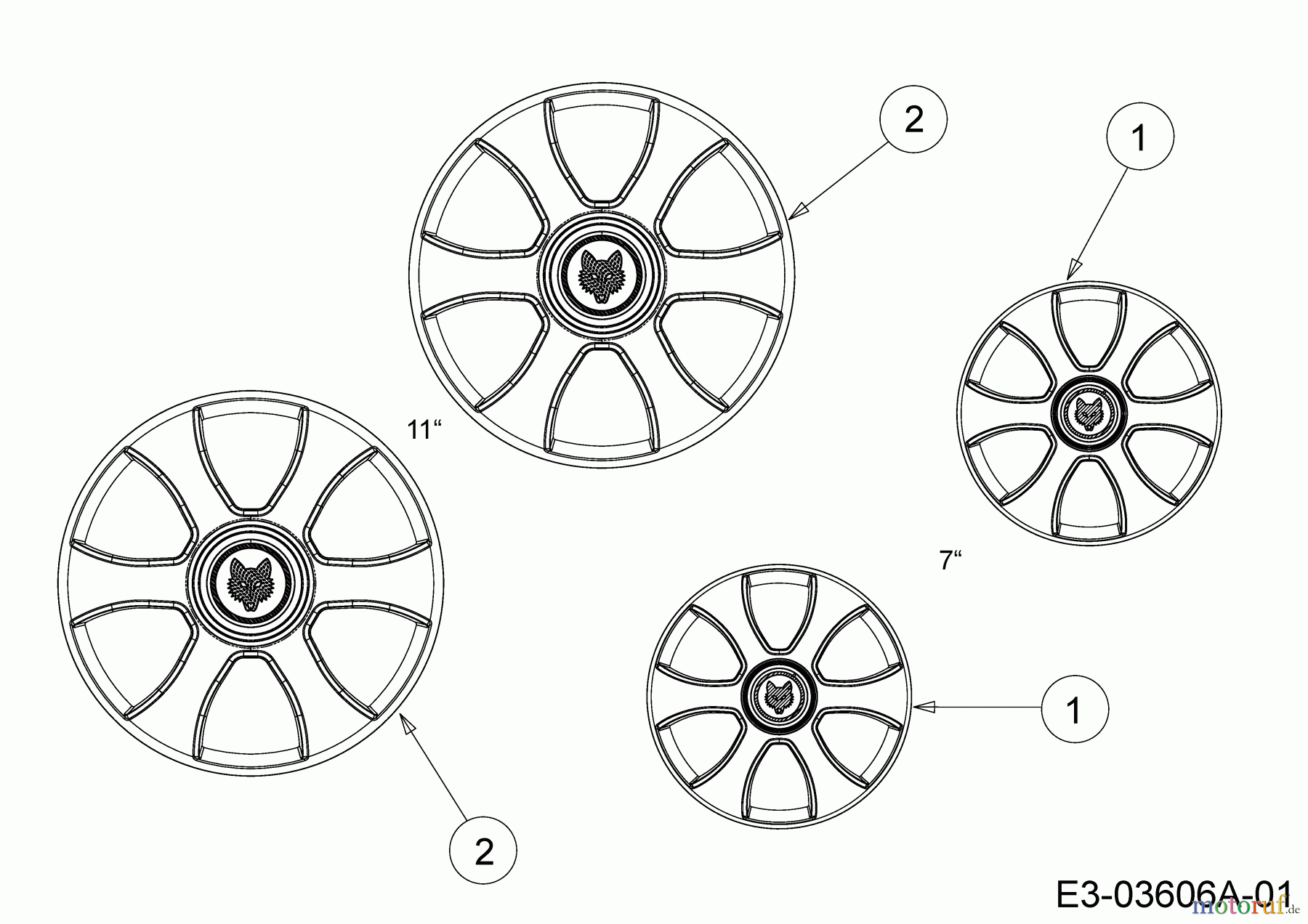 Wolf-Garten Motormäher mit Antrieb A 460 ASPHWIS 12CYTVB9650 (2021) Radkappen